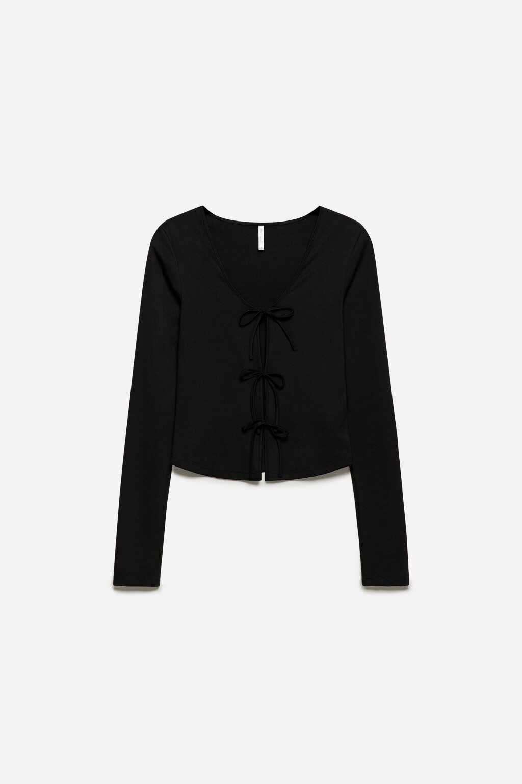 Блузка-топ со шнуровкой - цвет черный - 8