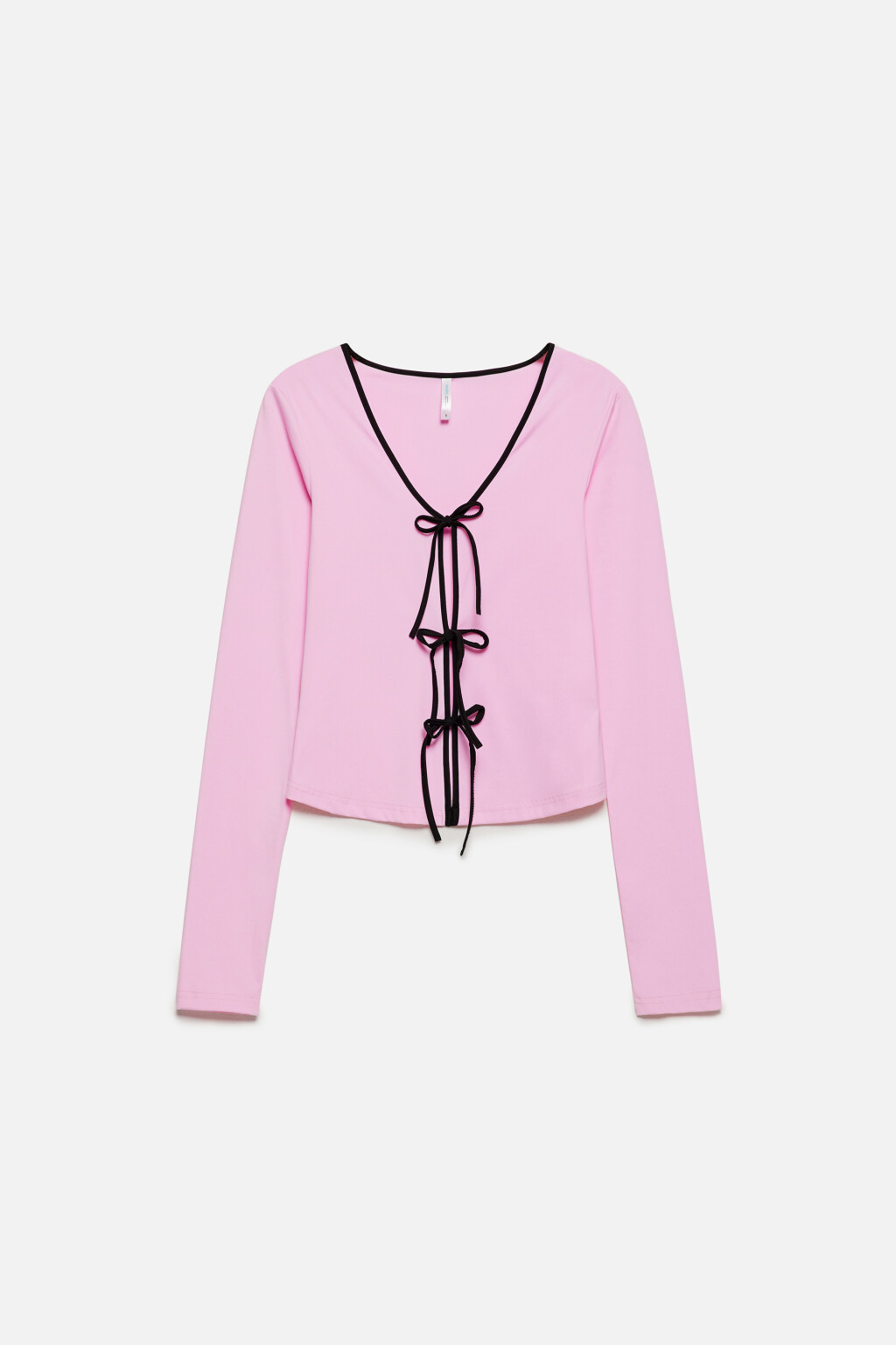 Блузка-топ со шнуровкой - цвет розовый - 8