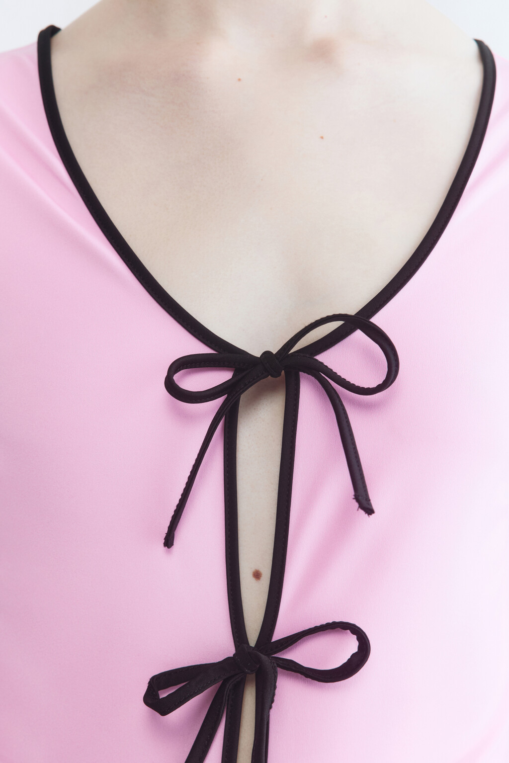 Блузка-топ со шнуровкой - цвет розовый - 6