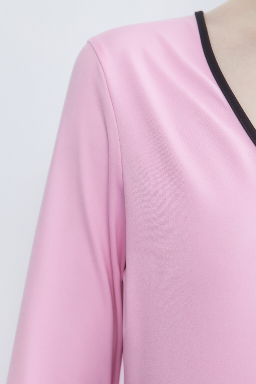 Блузка-топ со шнуровкой - цвет розовый - 7