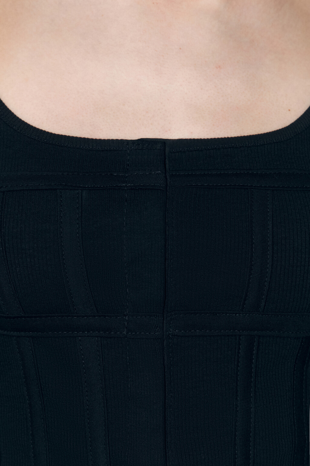 Топ-корсет хлопковый на бретелях - цвет черный - 6