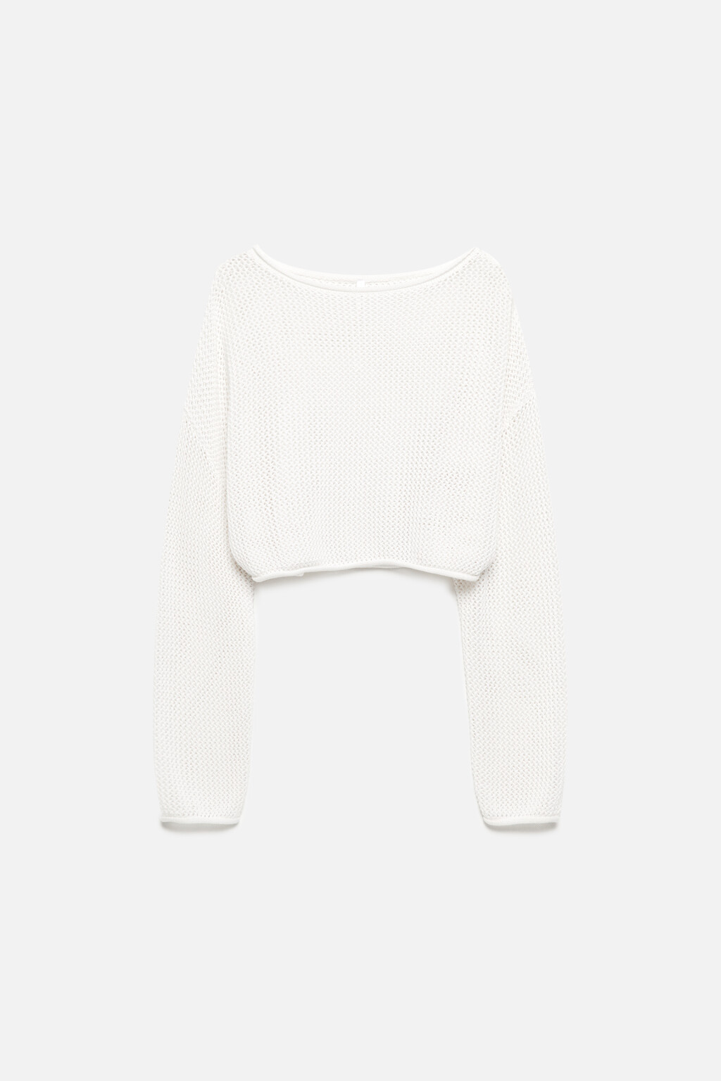 Джемпер кроше укороченный - цвет белый - 8