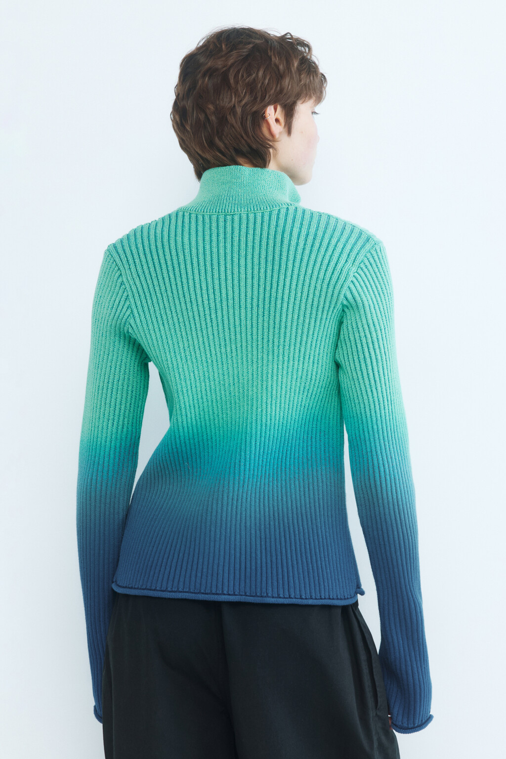 Кардиган на молнии градиентный - цвет синий - 5