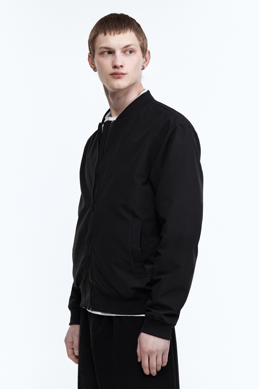 Куртка-бомбер на молнии - цвет черный - 4
