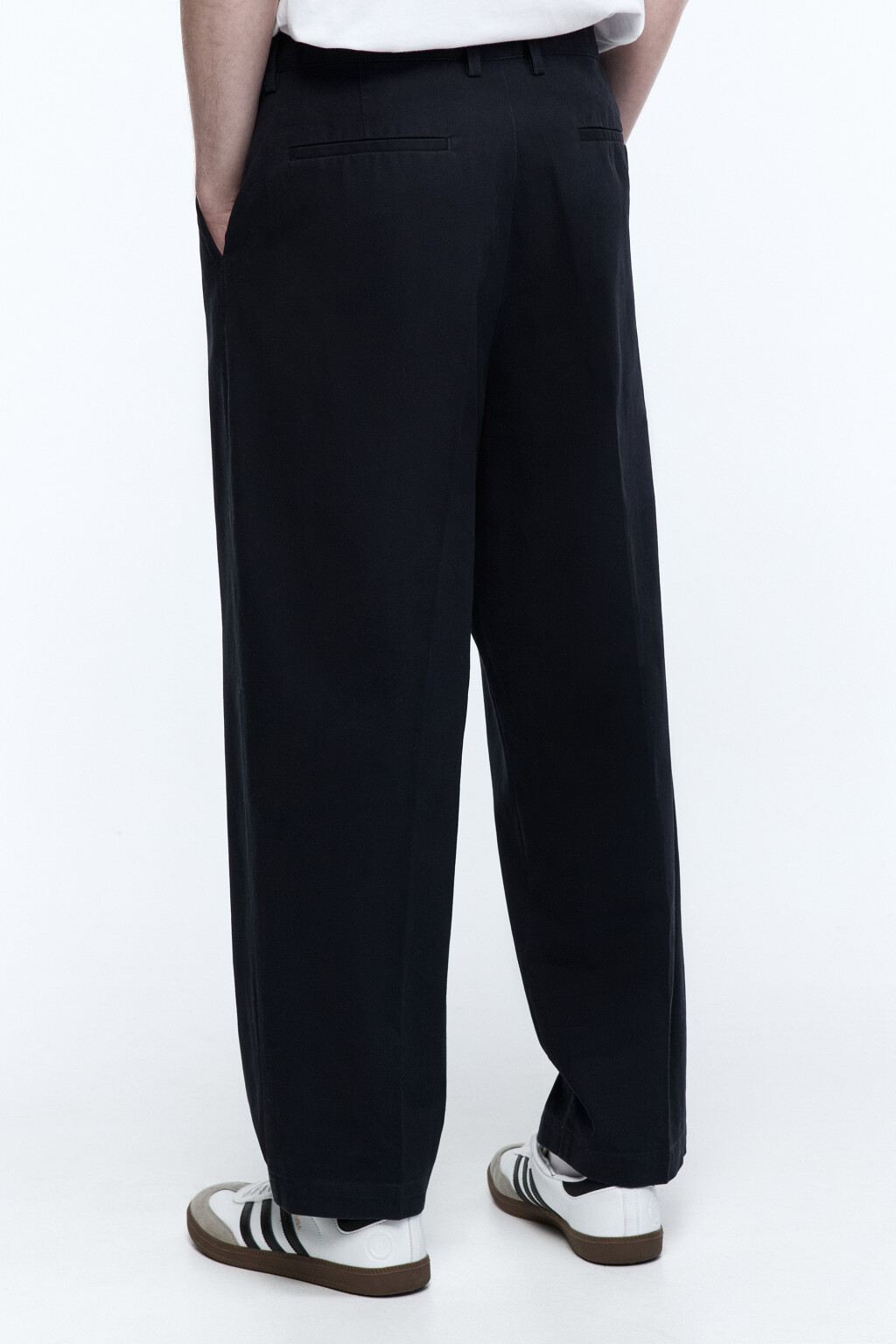 Брюки прямые хлопковые со стрелками - цвет синий - 4