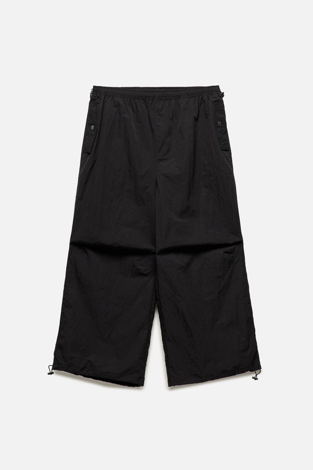 Брюки-парашюты широкие с утяжками - цвет черный - 8