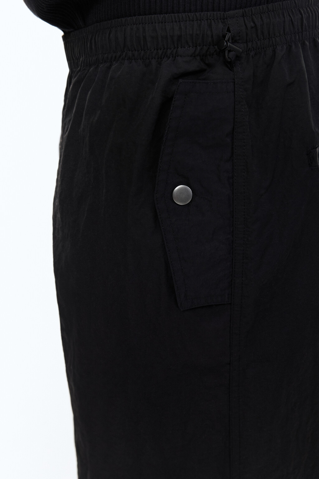 Брюки-парашюты широкие с утяжками - цвет черный - 6