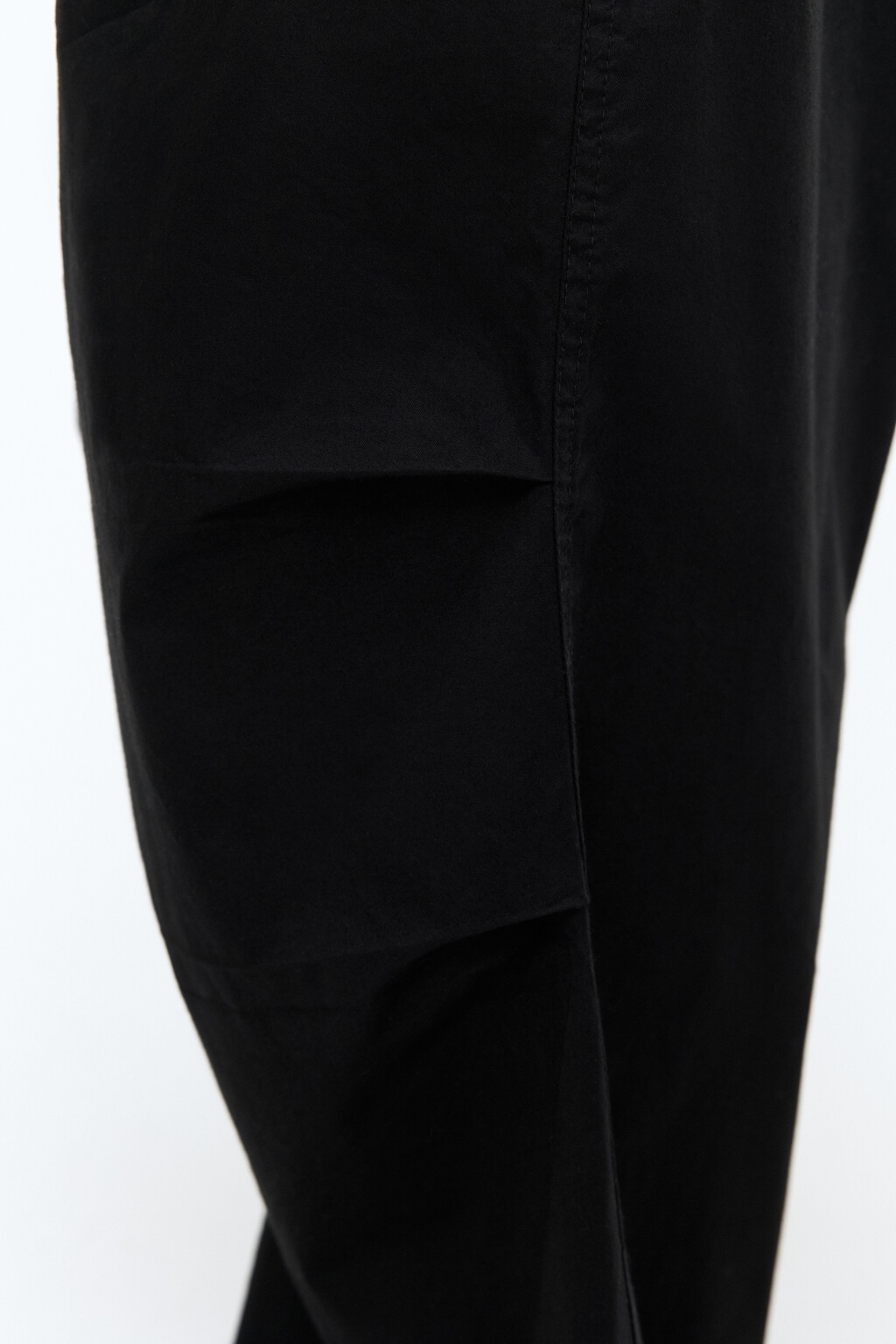 Брюки-парашюты хлопковые с утяжками - цвет черный - 7