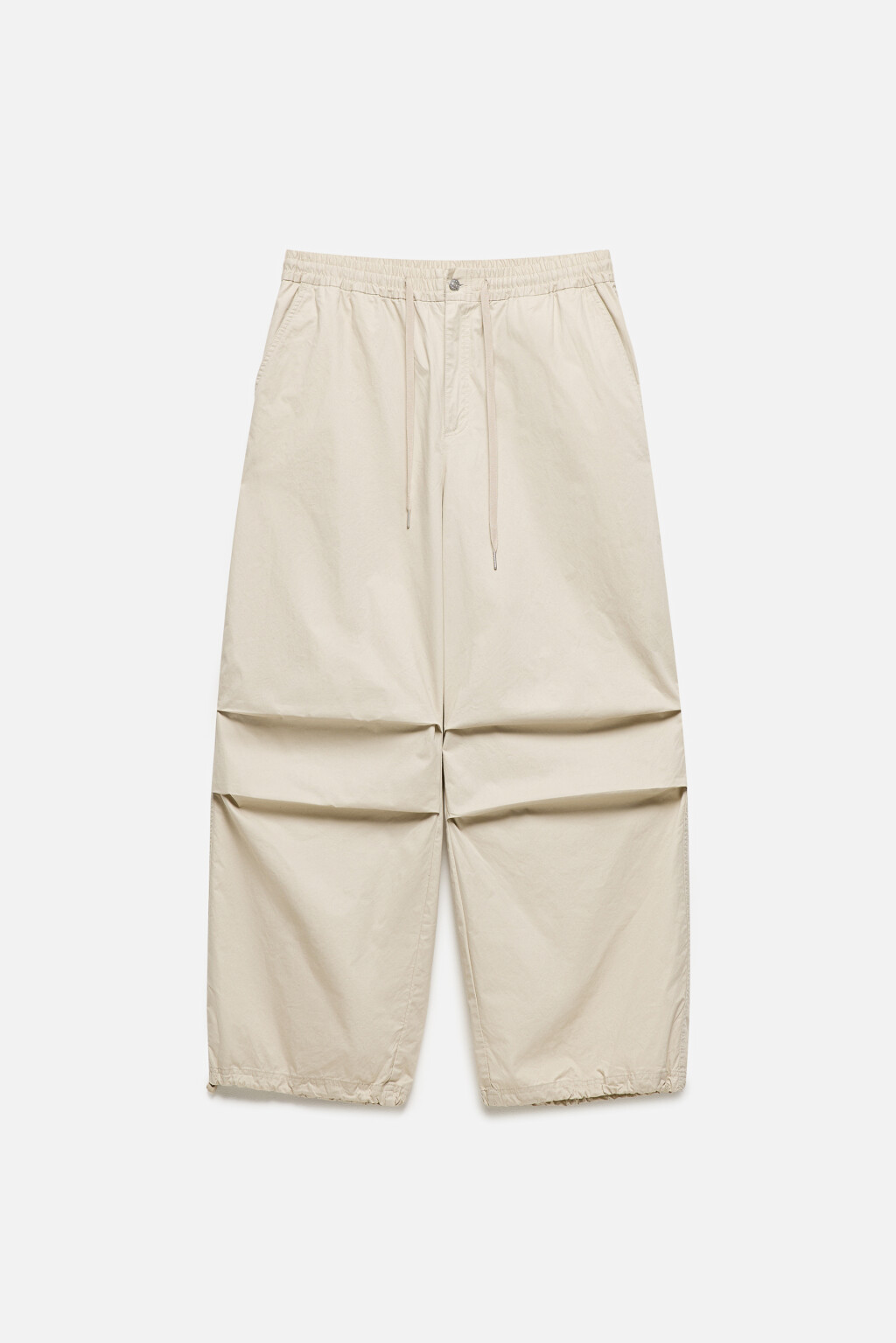 Брюки-парашюты хлопковые с утяжками - цвет бежевый - 9