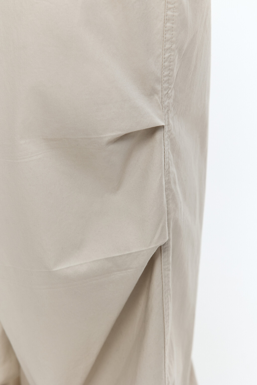 Брюки-парашюты хлопковые с утяжками - цвет бежевый - 7