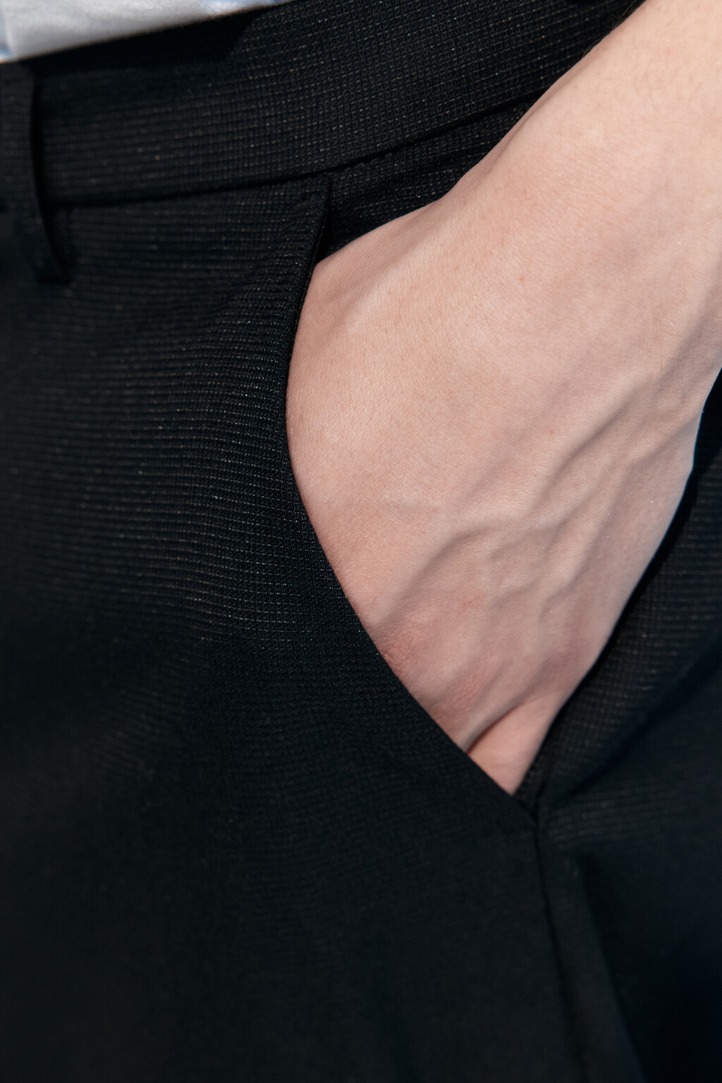 Брюки прямые из костюмной ткани - цвет черный - 6