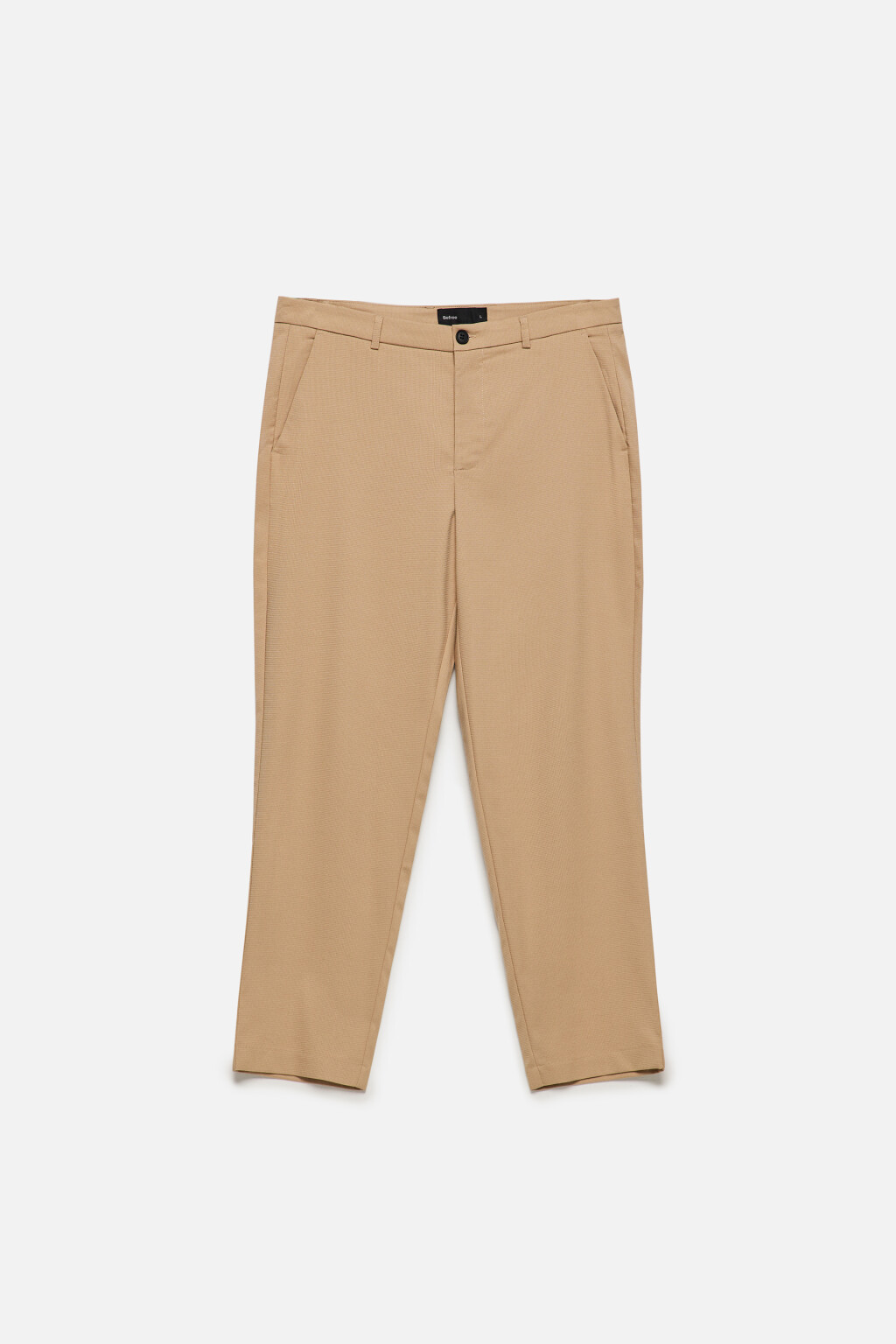 Брюки прямые из костюмной ткани - цвет бежевый - 8