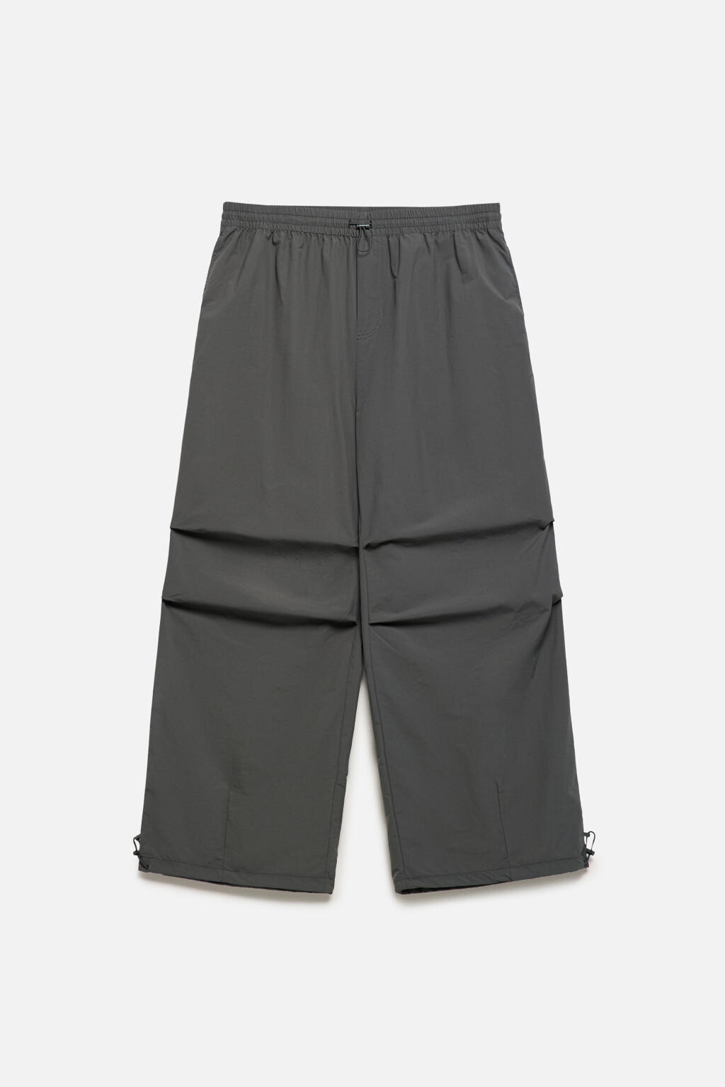 Брюки-парашюты широкие с драпировками - цвет зеленый - 10