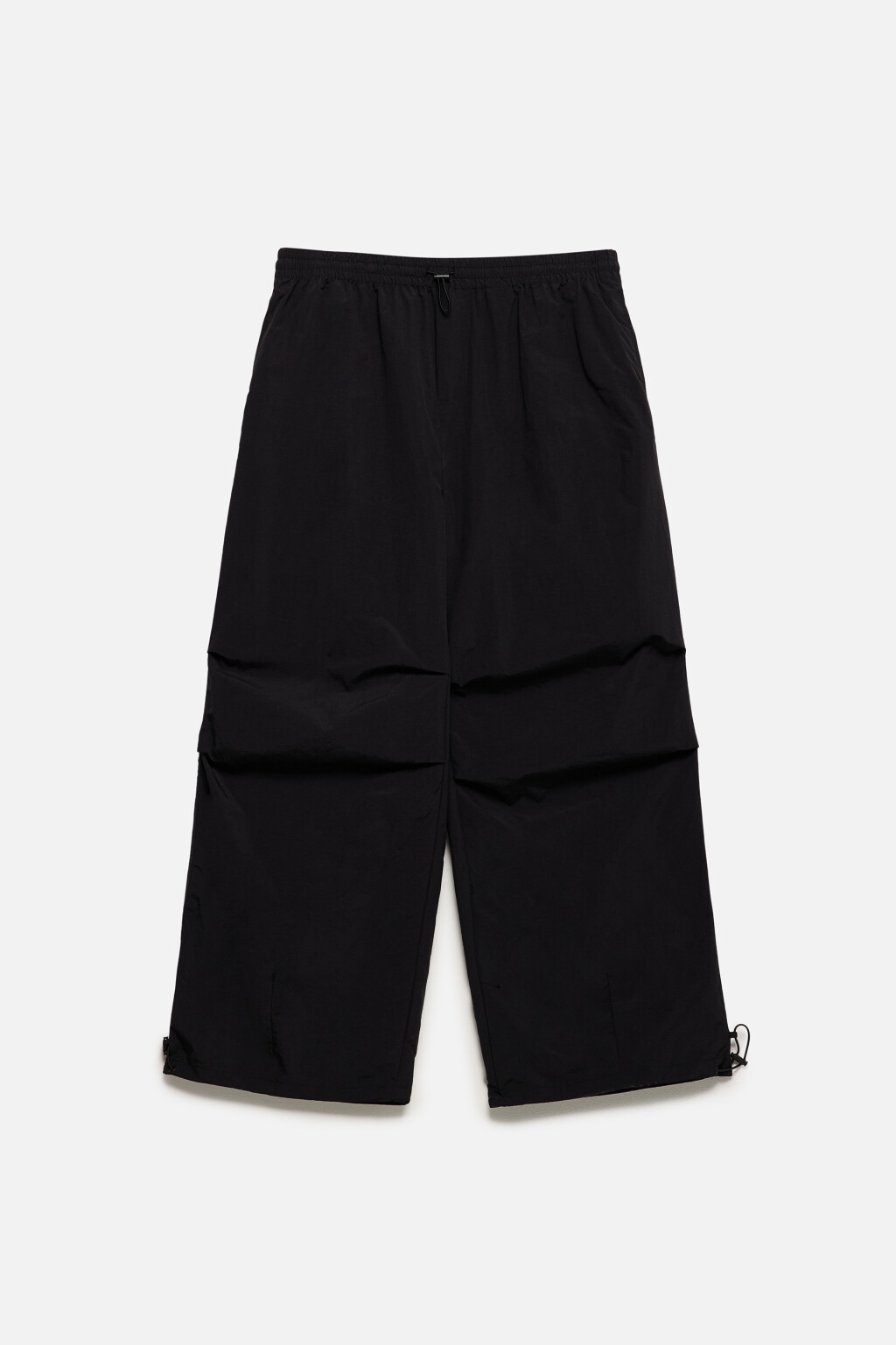 Брюки-парашюты широкие с драпировками - цвет черный - 9
