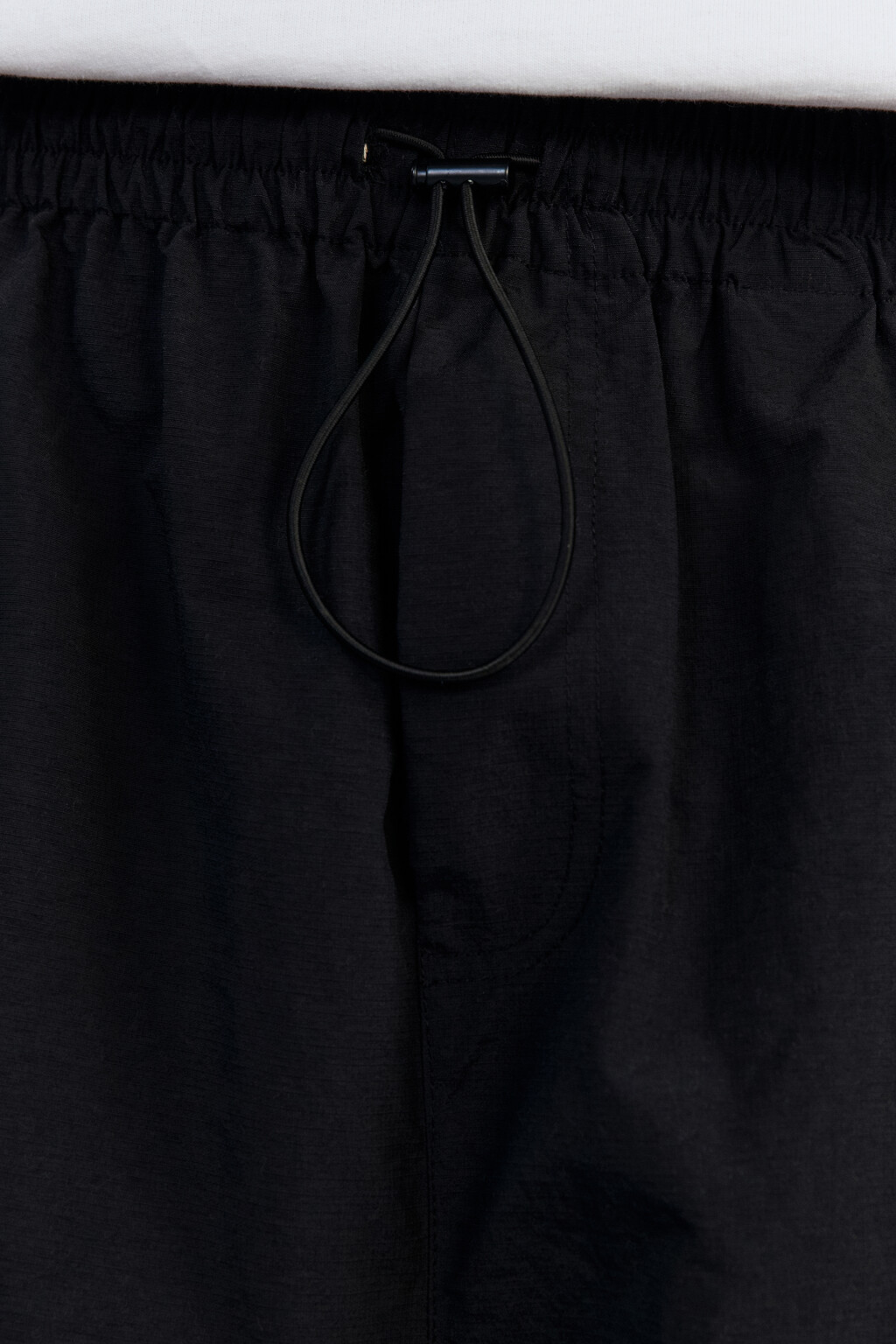 Брюки-парашюты широкие с драпировками - цвет черный - 6