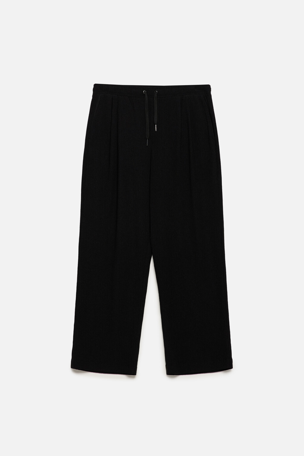 Брюки костюмные с поясом на завязках - цвет черный - 8