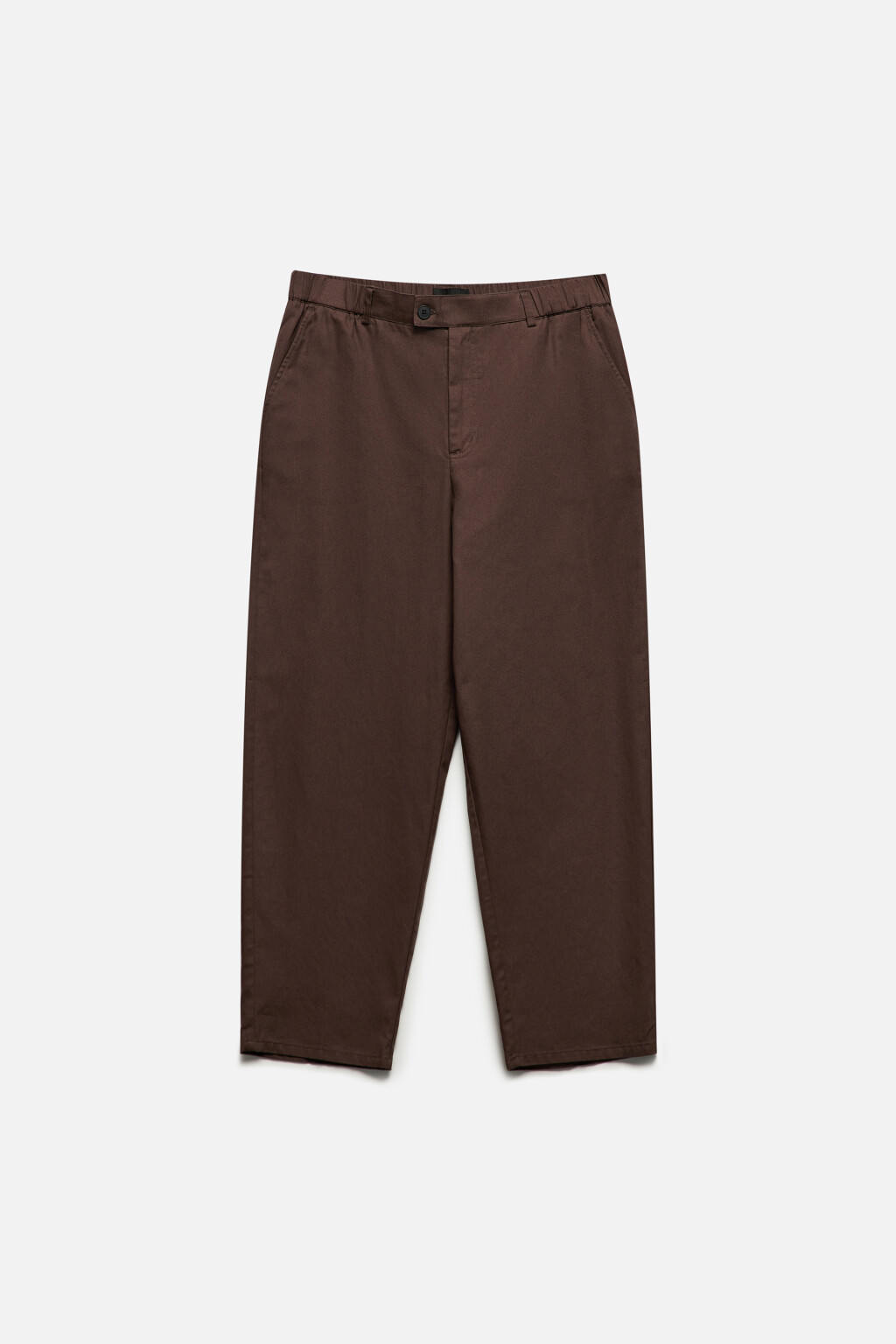 Брюки зауженные хлопковые однотонные - цвет коричневый - 8