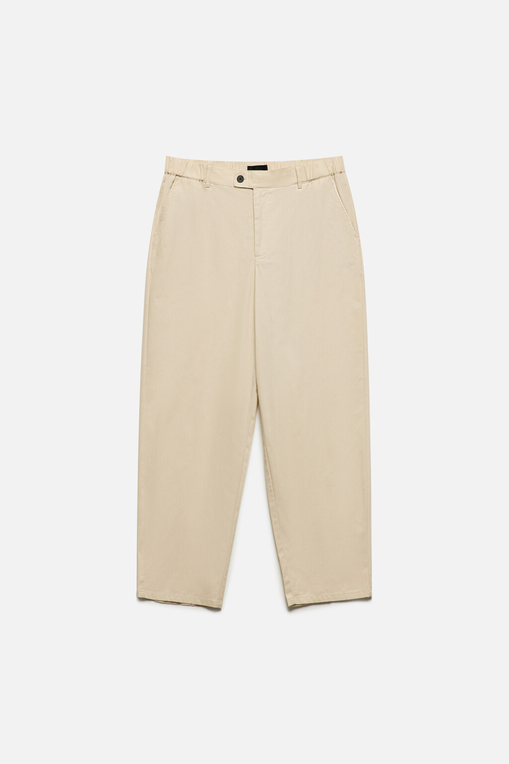 Брюки зауженные хлопковые однотонные - цвет бежевый - 9