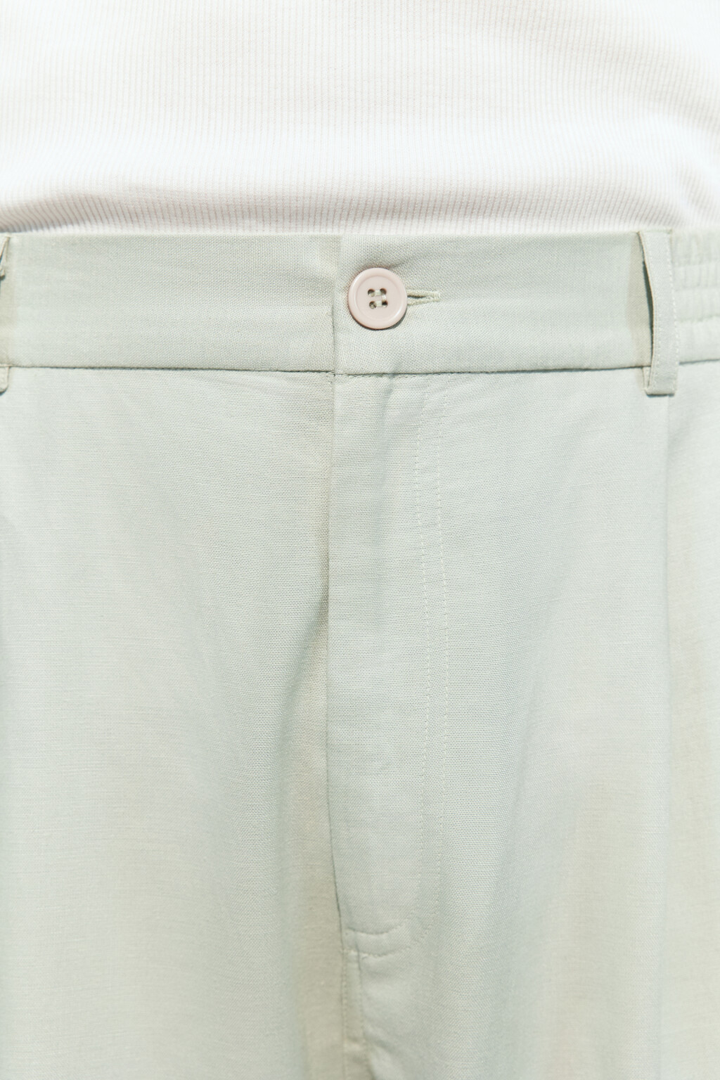 Брюки костюмные из льняной ткани - цвет зеленый - 6