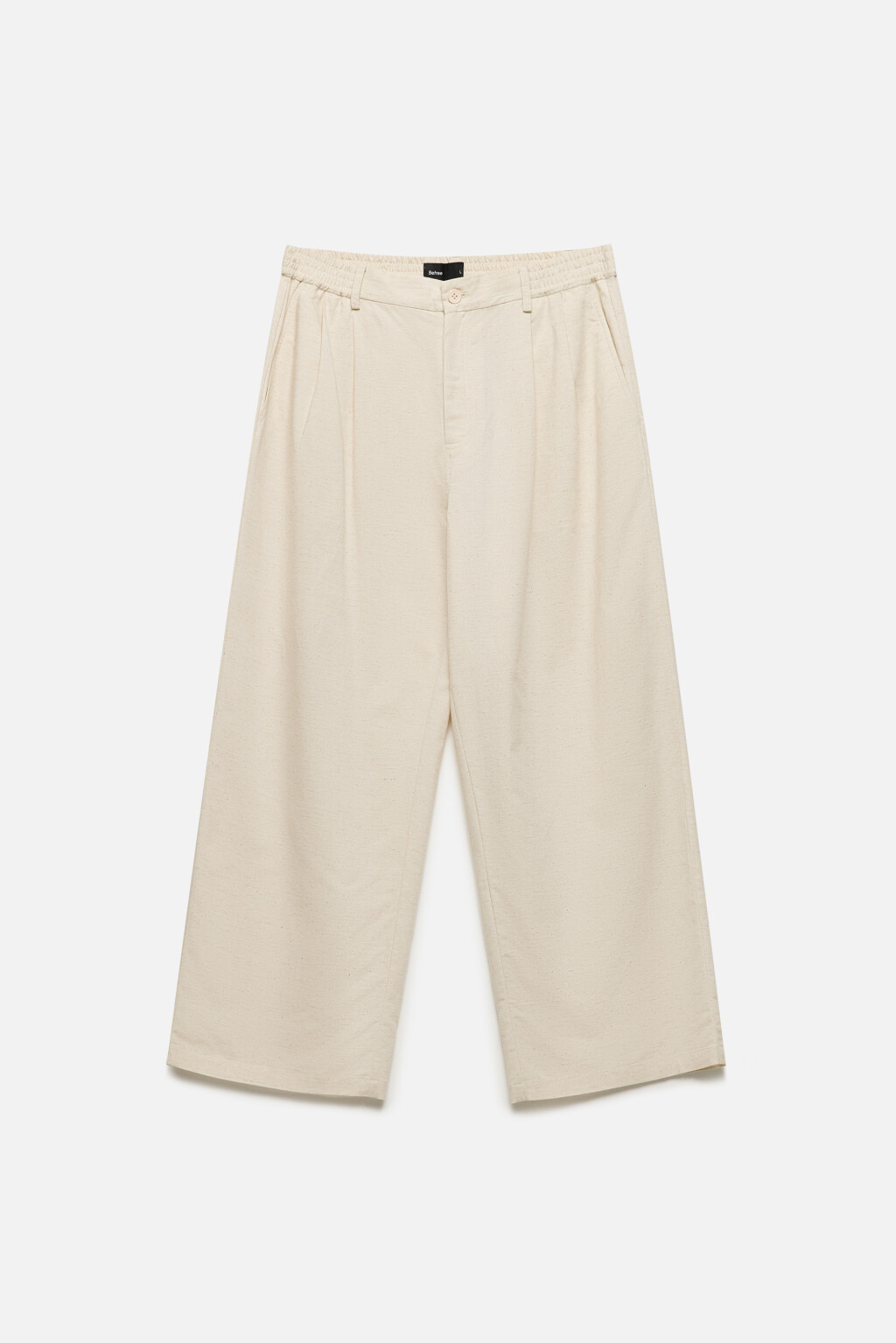 Брюки костюмные из льняной ткани - цвет бежевый - 8