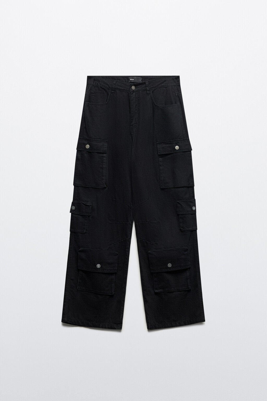 Джинсы-карго прямые с накладными карманами - цвет черный - 9