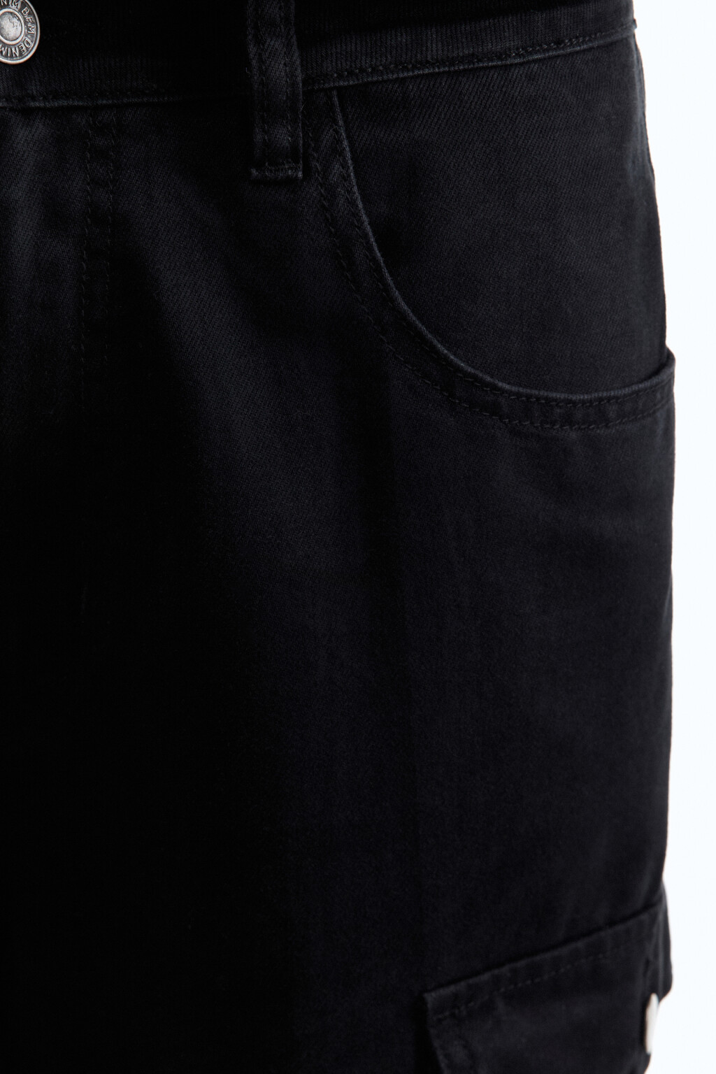 Джинсы-карго прямые с накладными карманами - цвет черный - 6