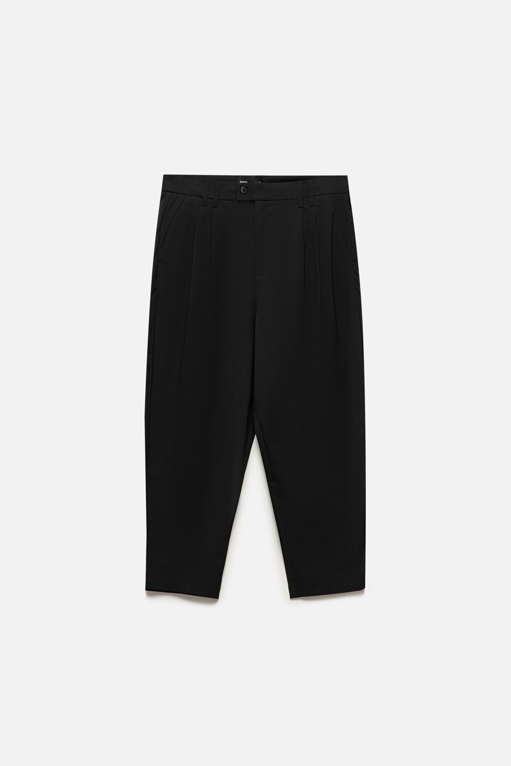 Брюки-бананы широкие из костюмной ткани - цвет черный - 9