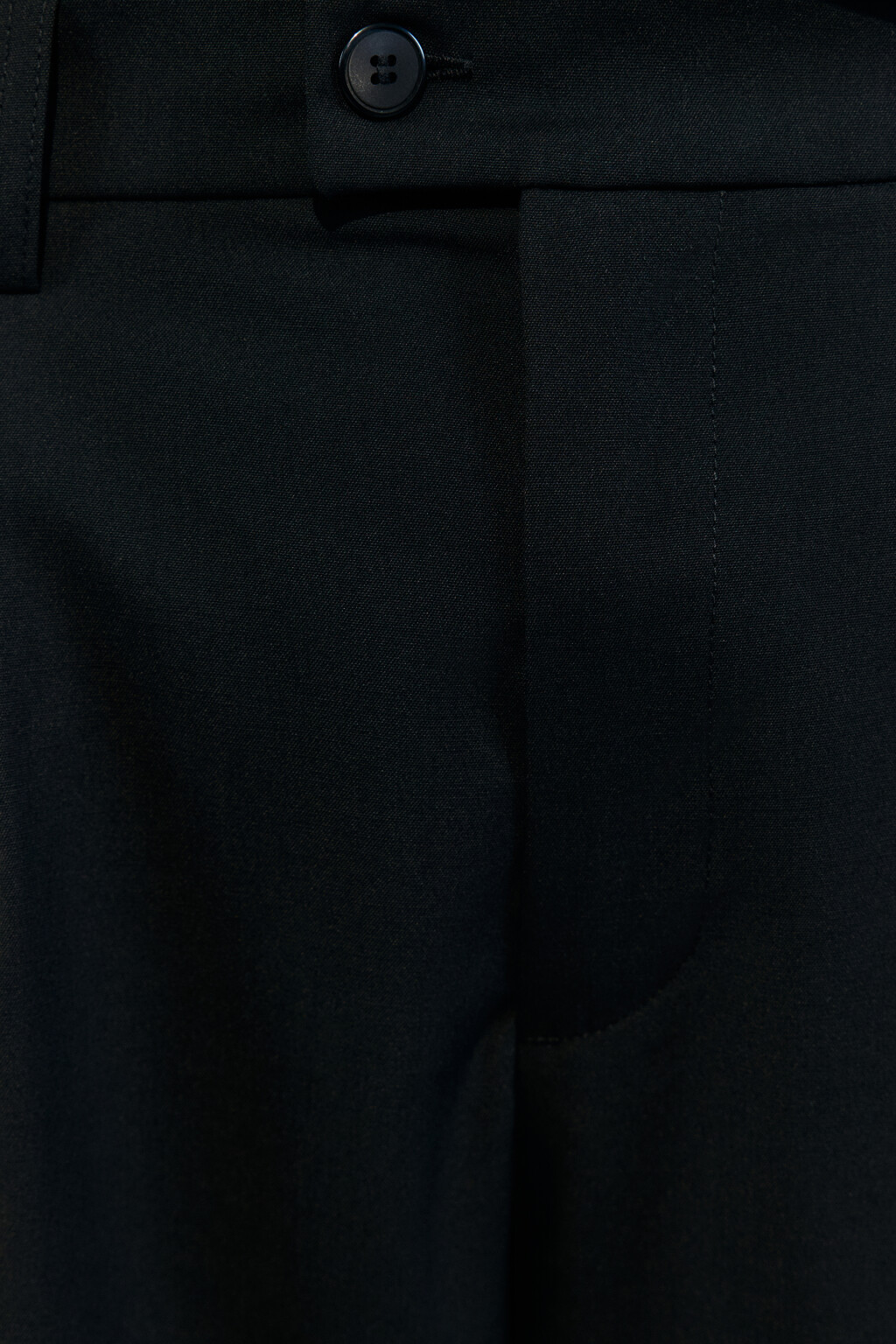 Брюки-бананы широкие из костюмной ткани - цвет черный - 7