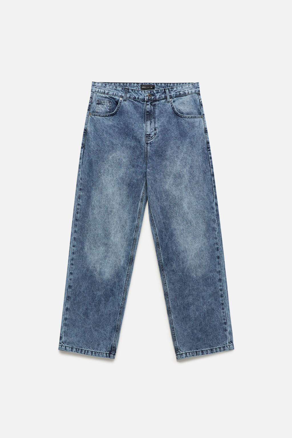 Джинсы straight прямые с вареным эффектом - цвет голубой - 8