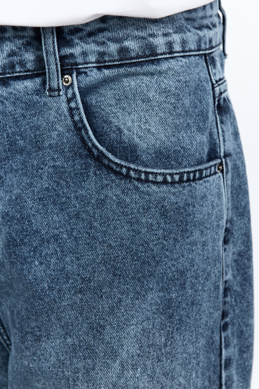 Джинсы straight прямые с вареным эффектом - цвет голубой - 7