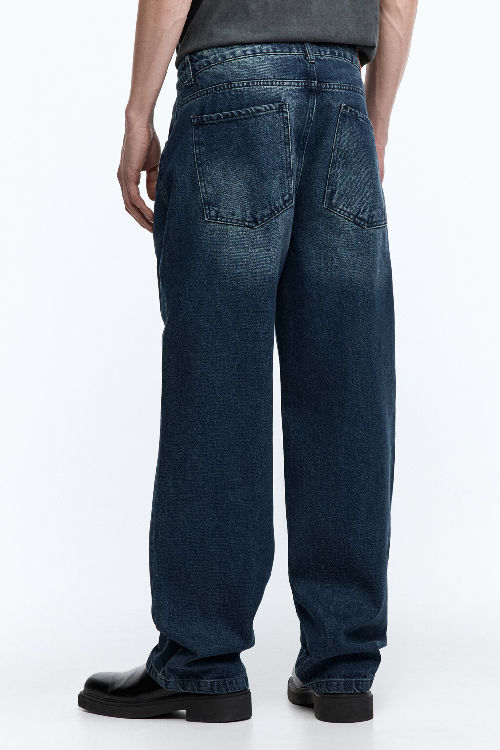 Джинсы straight прямые с вареным эффектом - цвет синий - 4