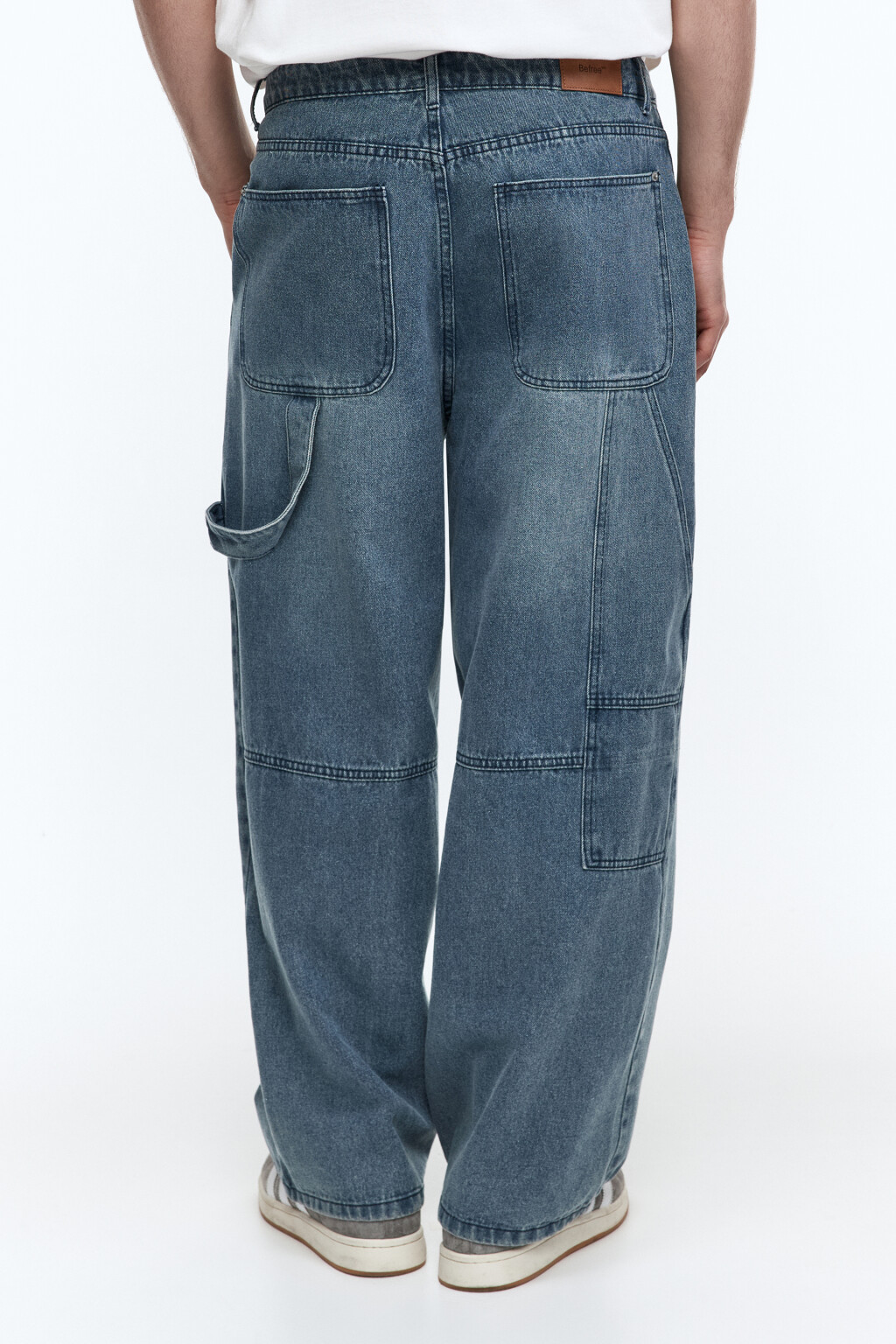 Джинсы carpenter fit широкие с карманами - цвет голубой - 4