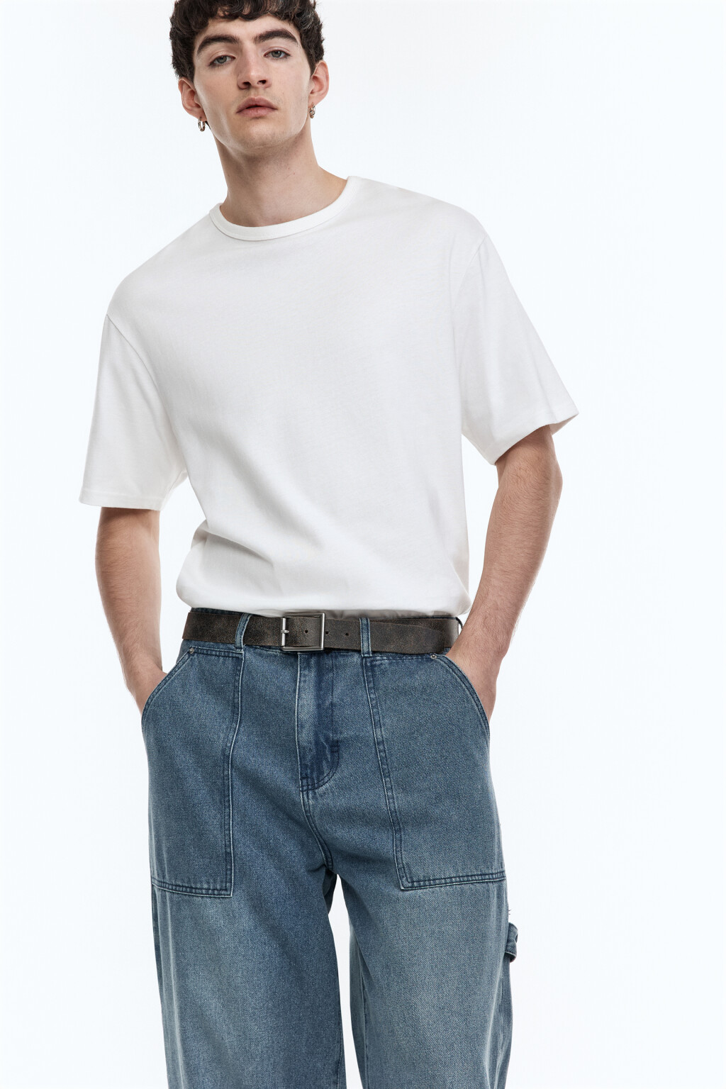 Джинсы carpenter fit широкие с карманами - цвет голубой - 5