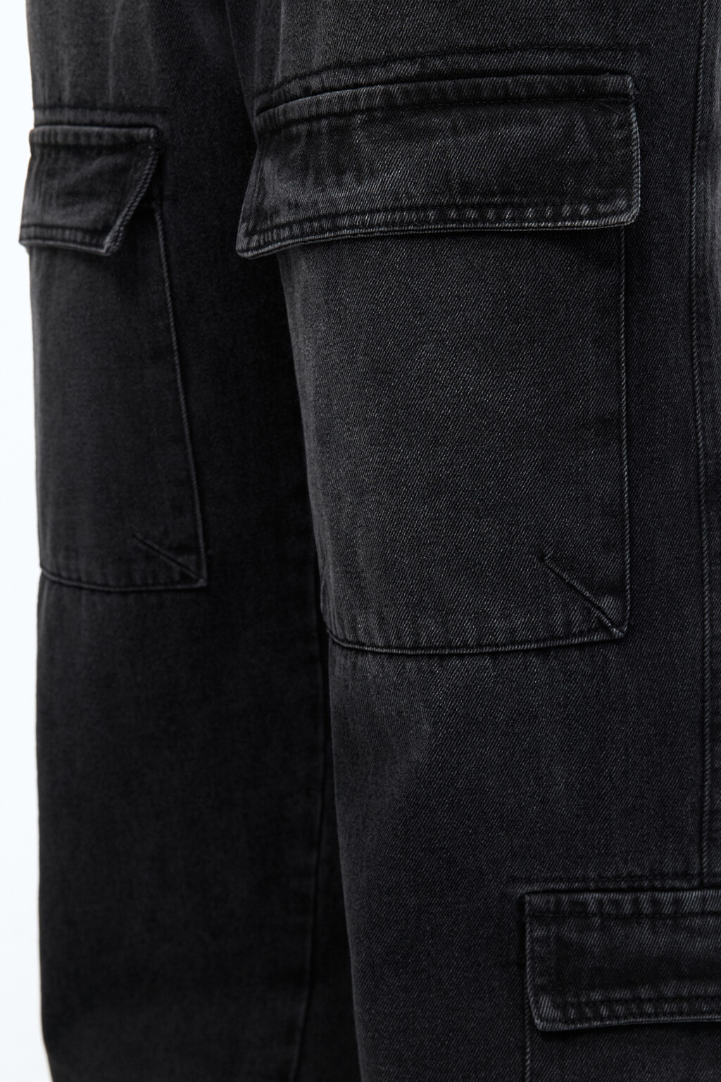 Джинсы-карго широкие со стиркой - цвет черный - 7