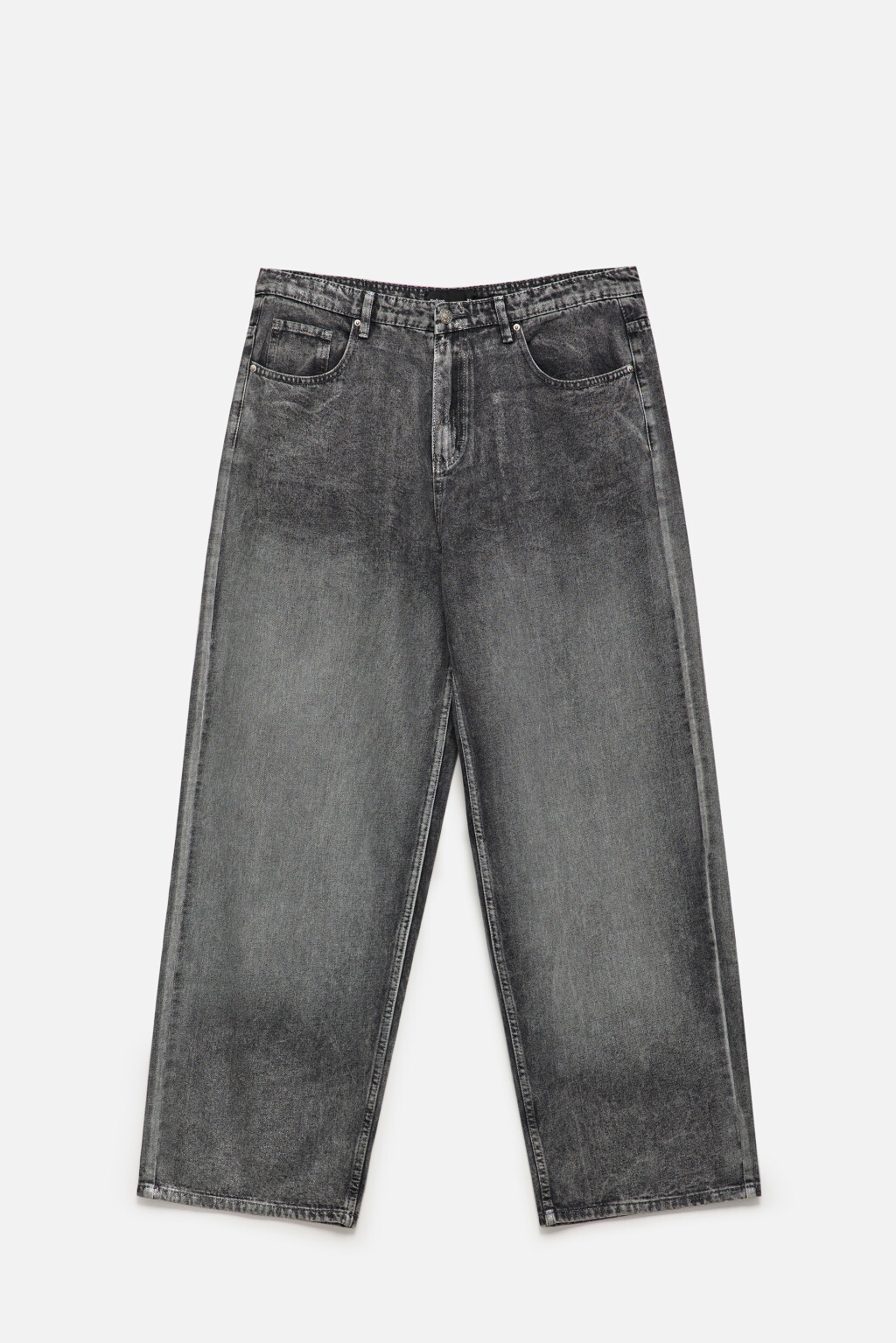 Джинсы широкие с состаренным эффектом - цвет серый - 11