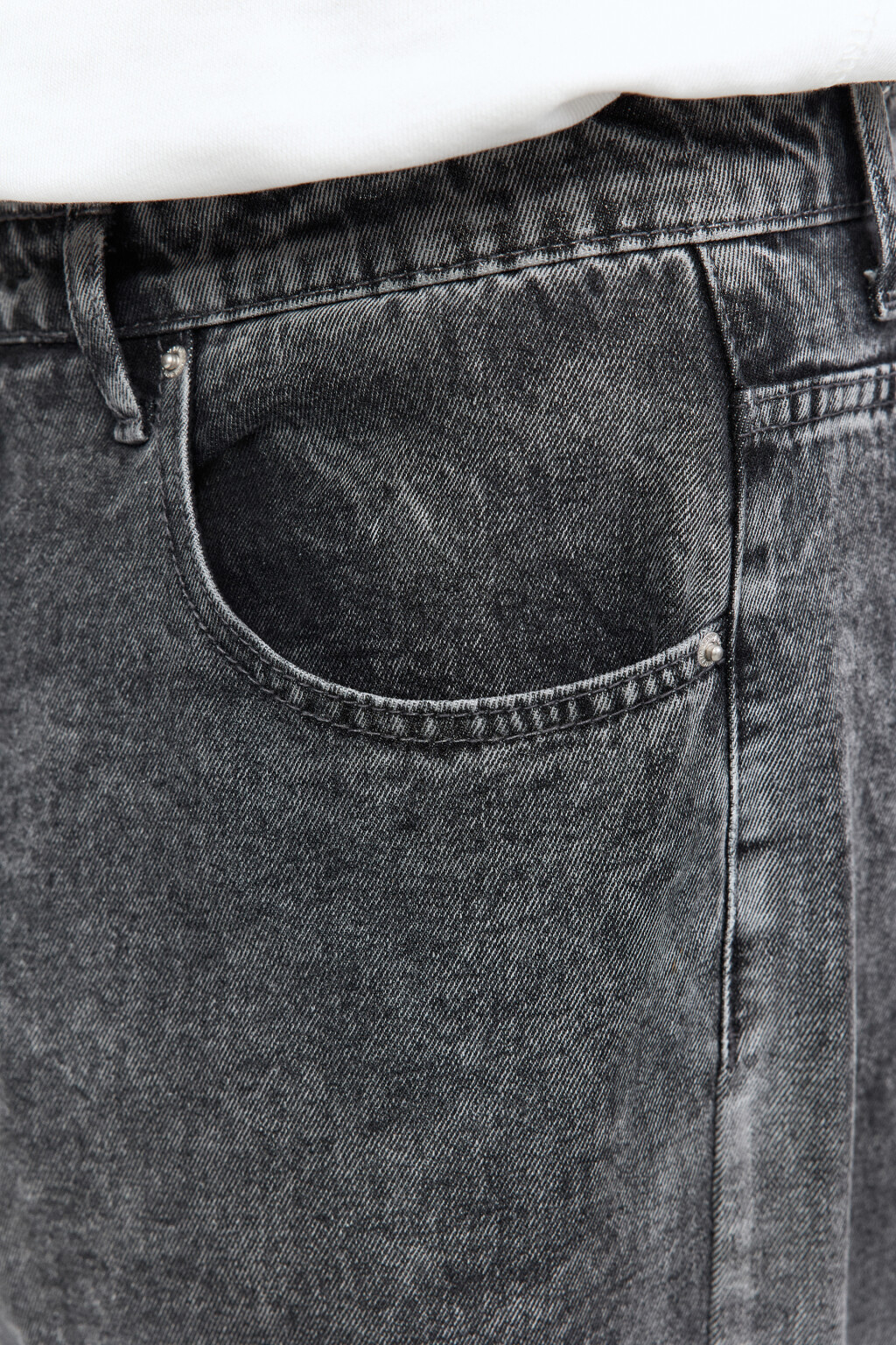 Джинсы широкие с состаренным эффектом - цвет серый - 9