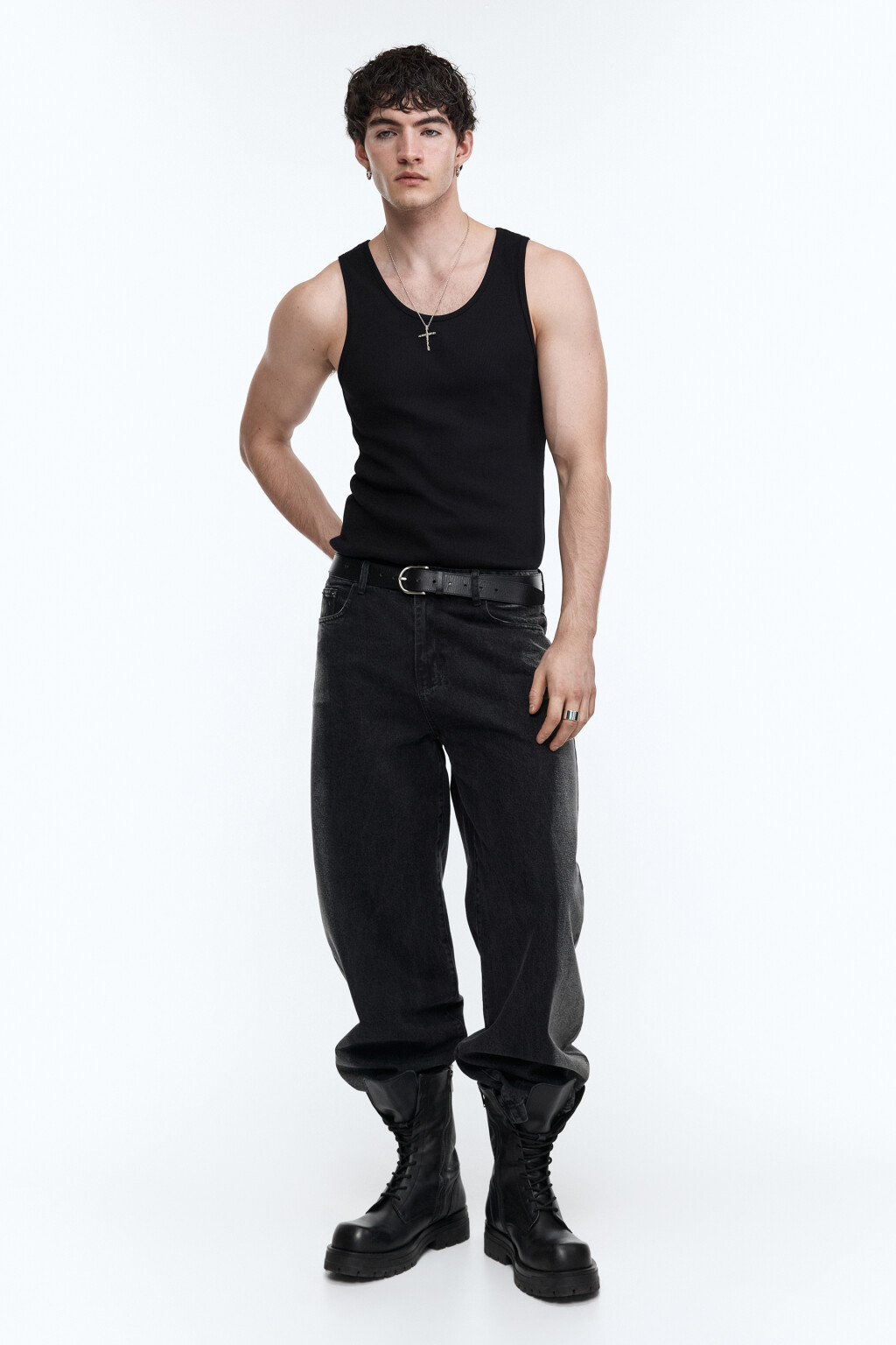 Джинсы прямые с полосами по бокам - цвет серый - 6