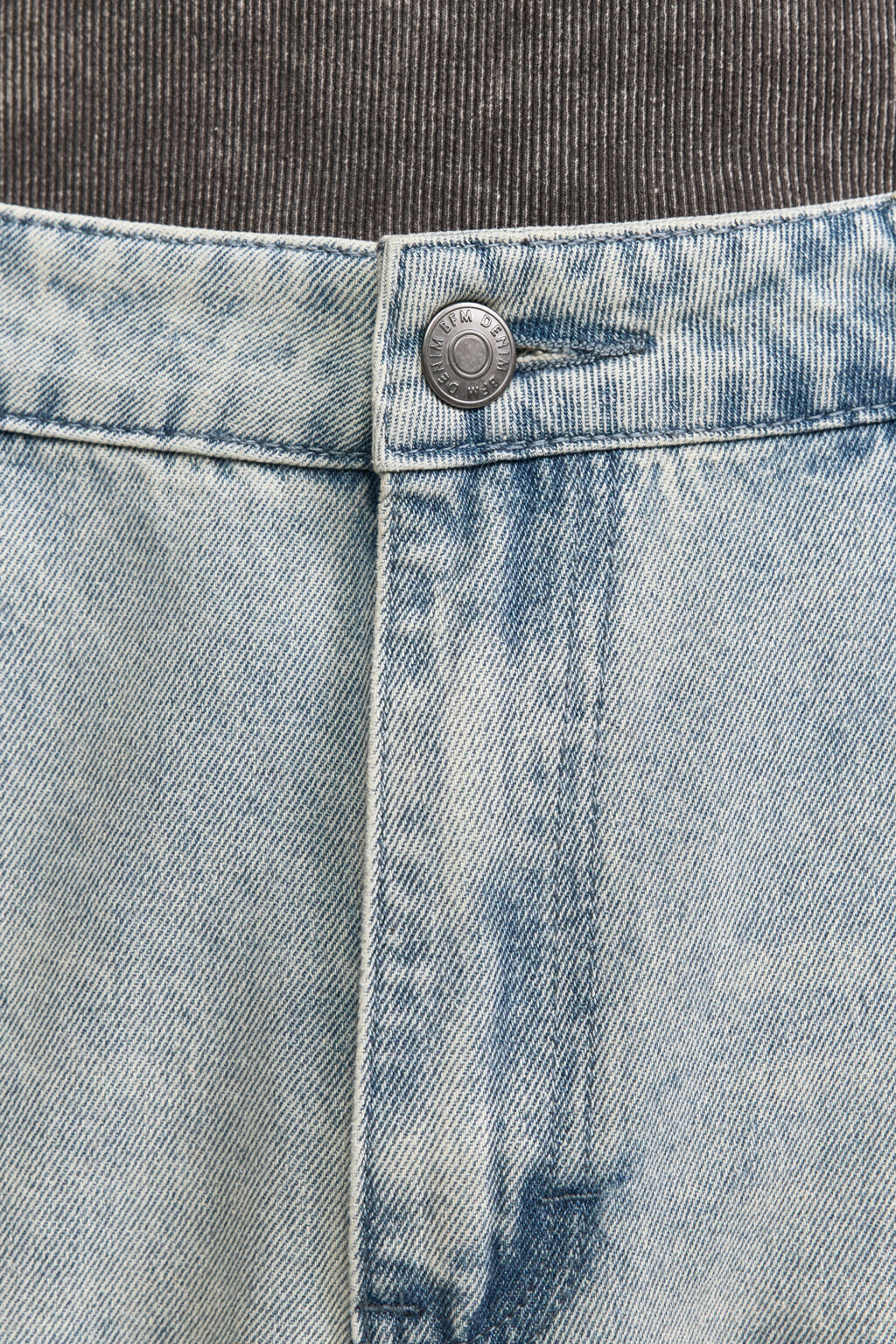 Джинсы широкие с эффектом dirty wash - цвет голубой - 6