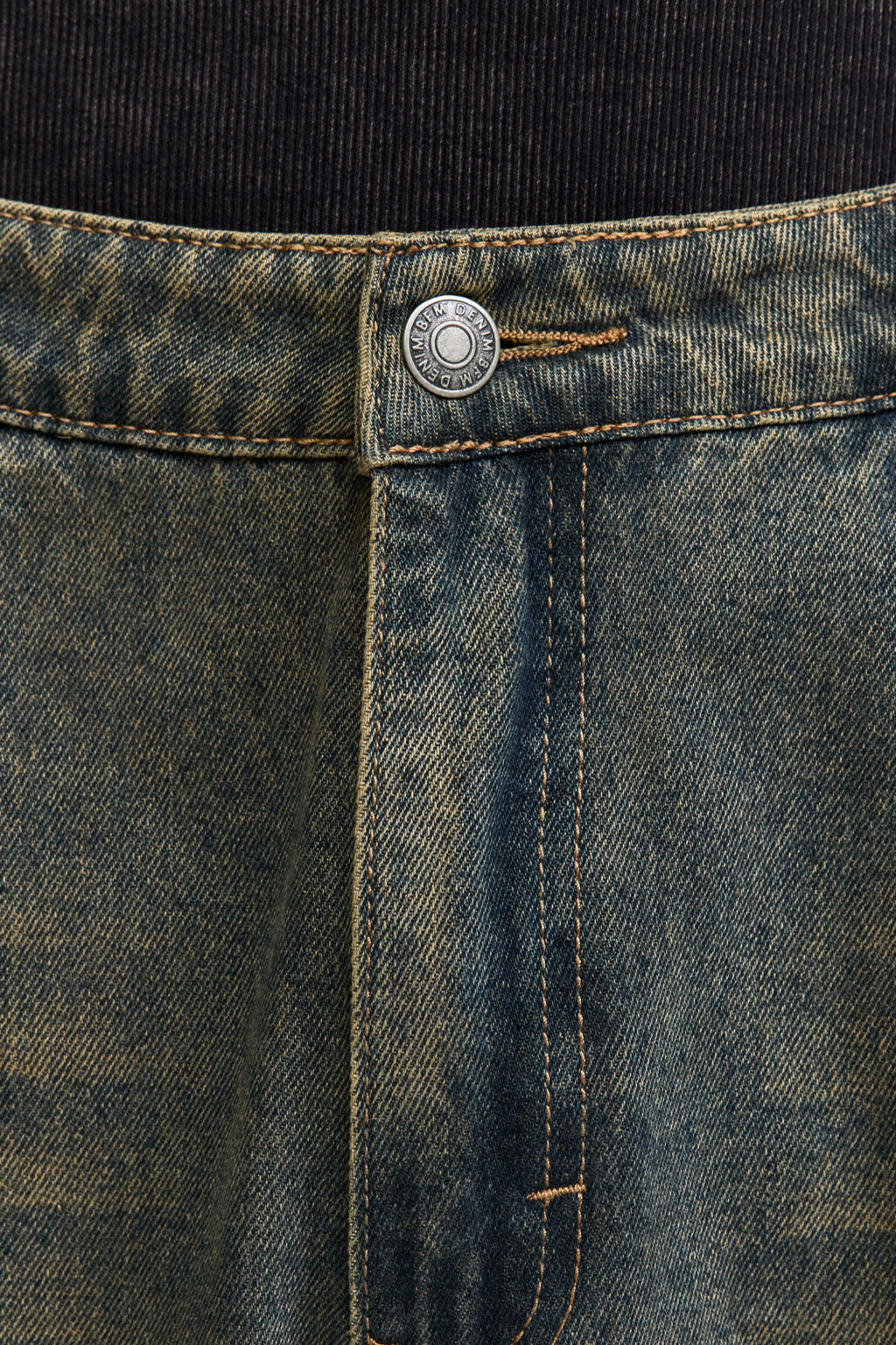 Джинсы широкие с эффектом dirty wash - цвет голубой - 7