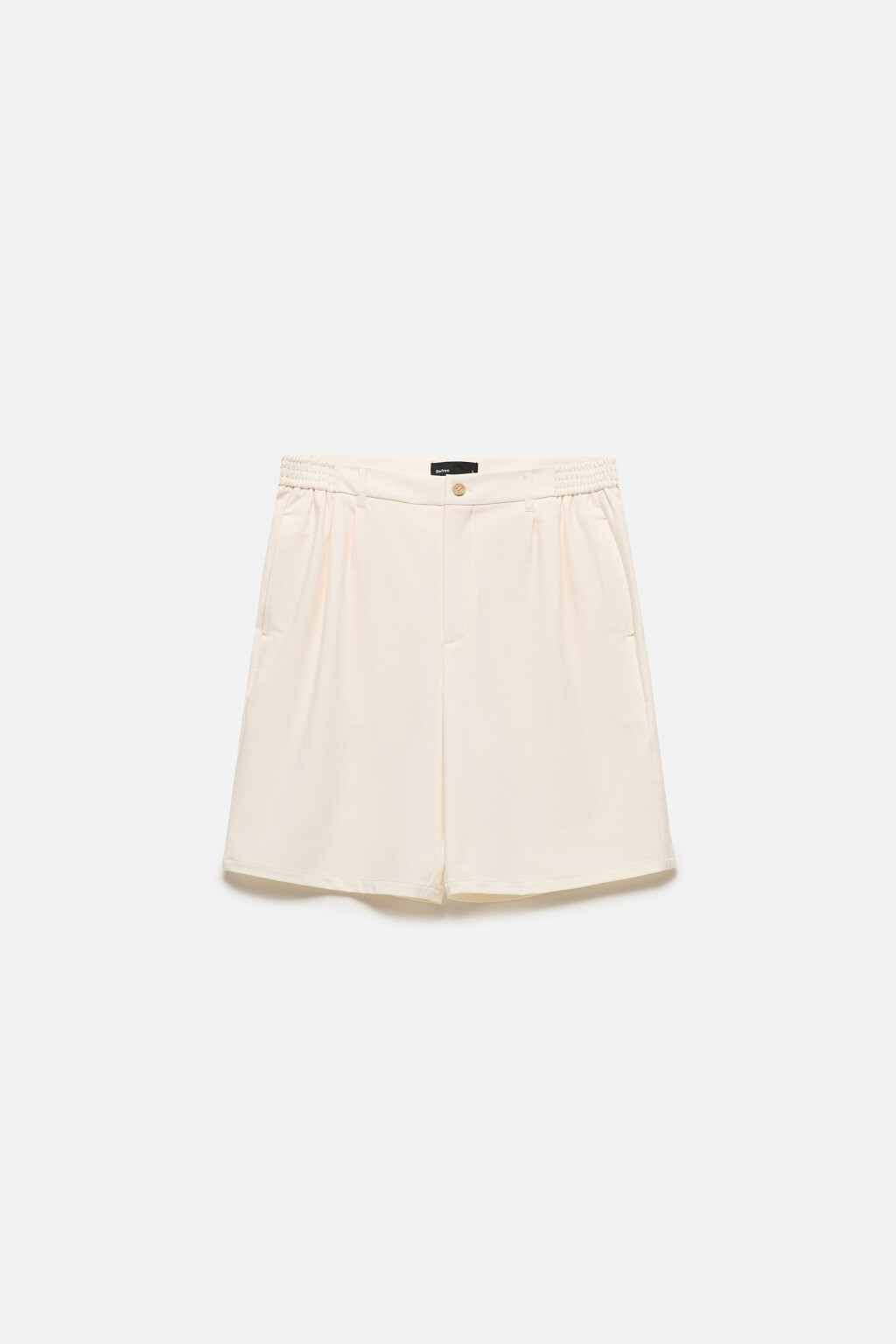 Шорты костюмные с защипами на поясе - цвет бежевый - 9