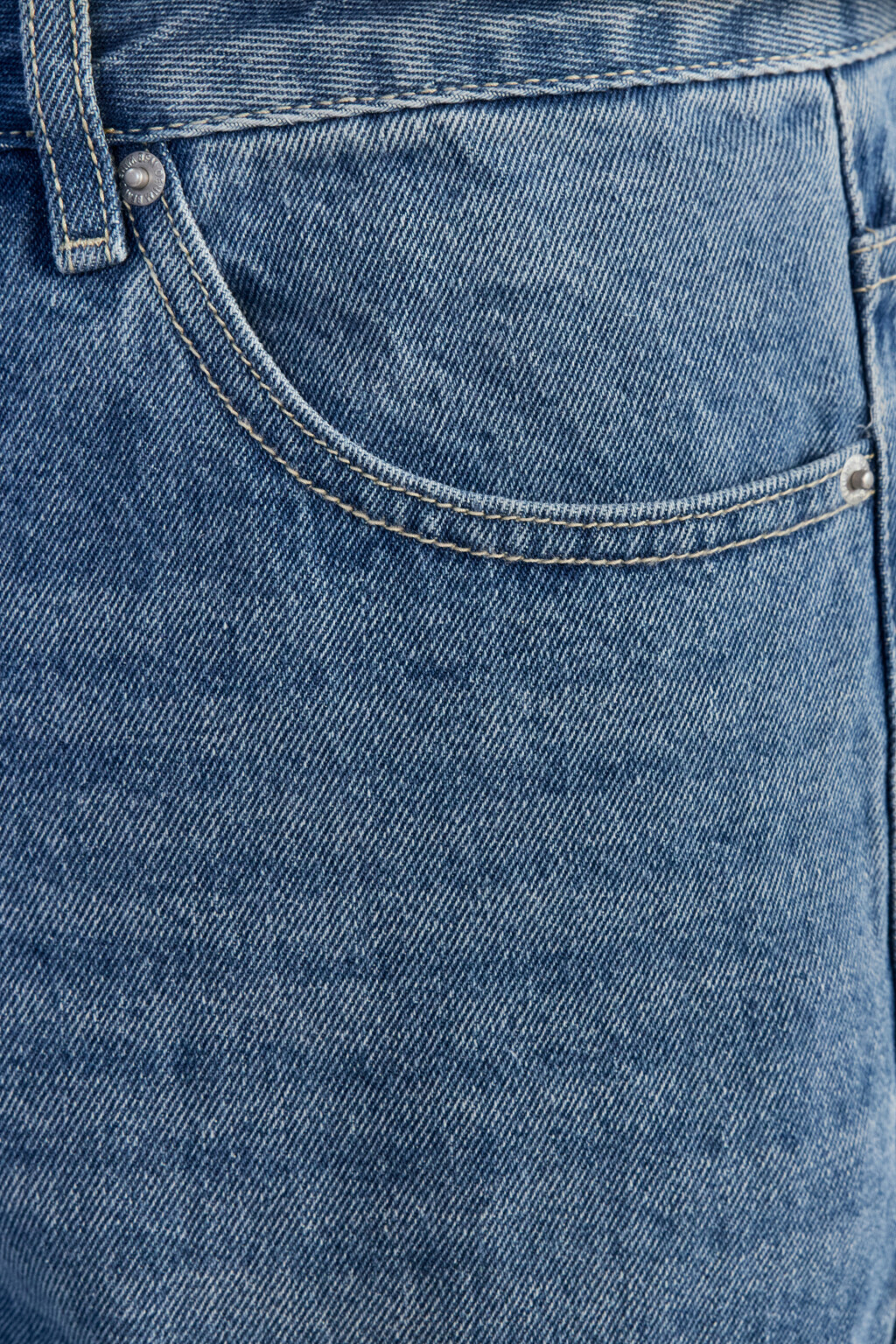 Шорты джинсовые со средней посадкой - цвет голубой - 7