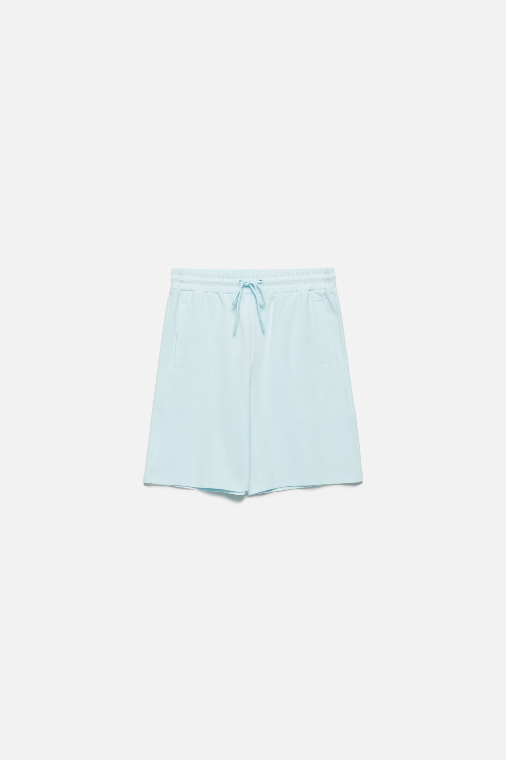 Шорты из футера с поясом на завязках - цвет голубой - 8