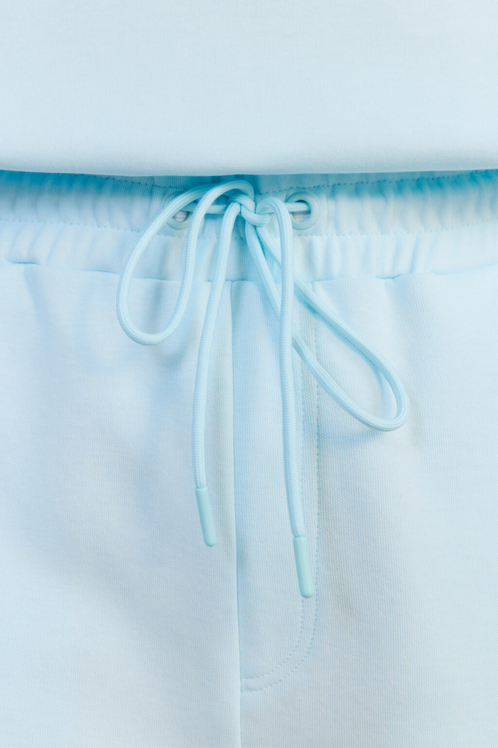 Шорты из футера с поясом на завязках - цвет голубой - 6