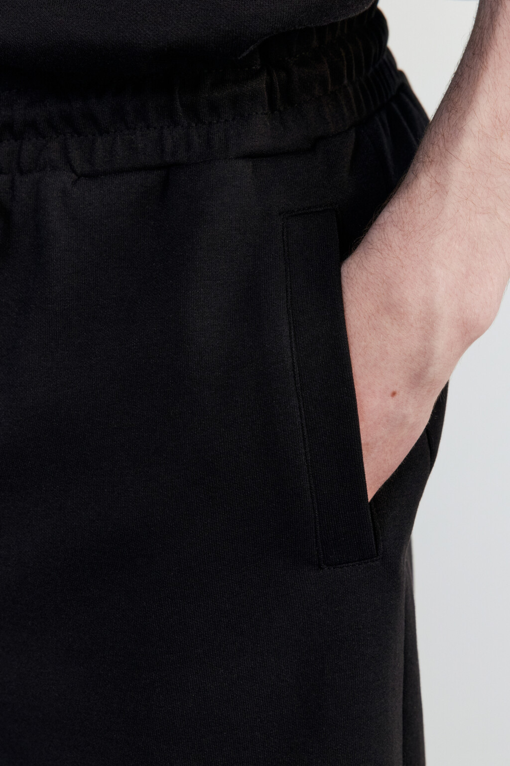 Шорты из футера с поясом на завязках - цвет черный - 7