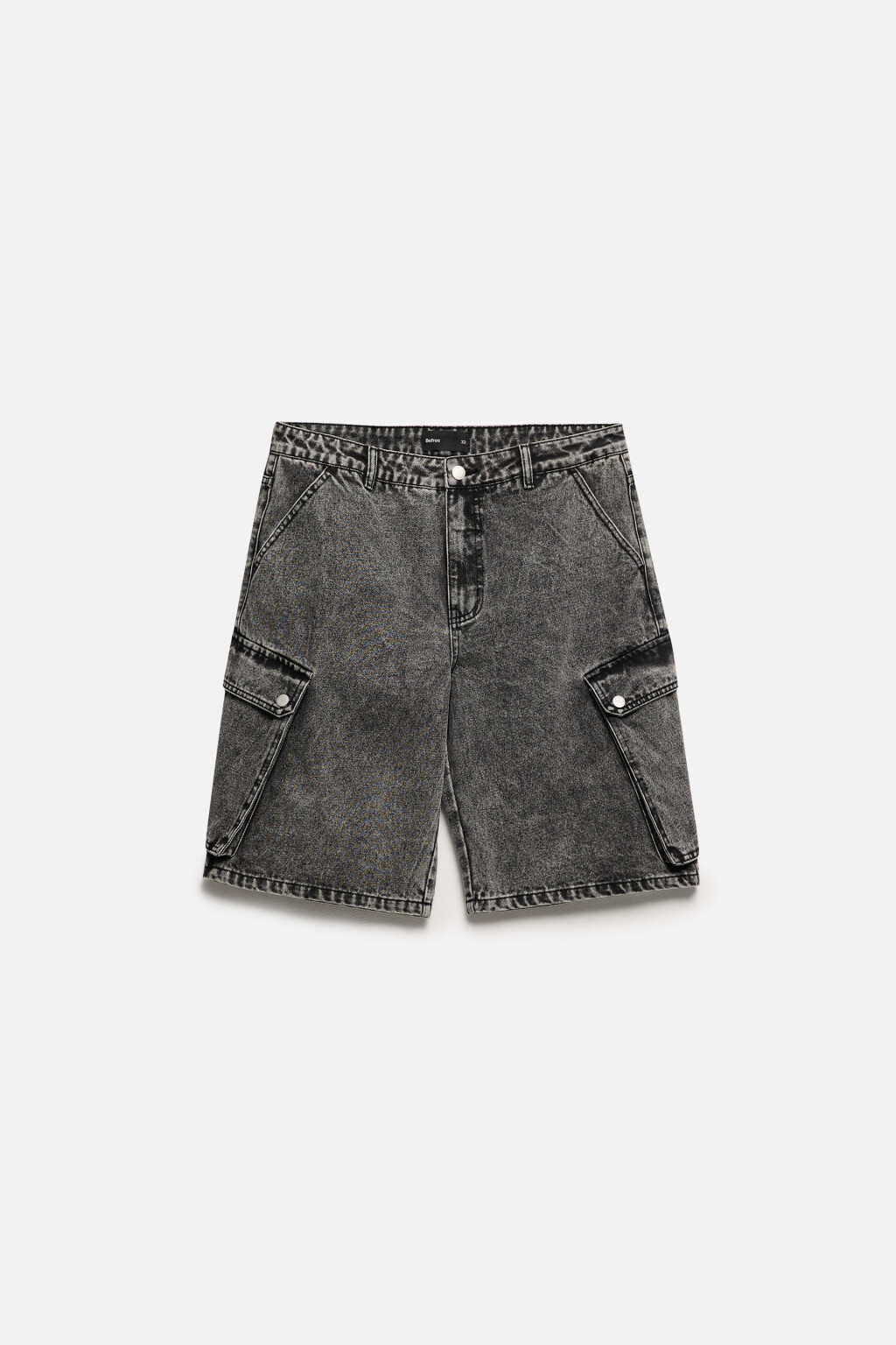 Шорты-бермуды джинсовые с вареным эффектом - цвет серый - 8