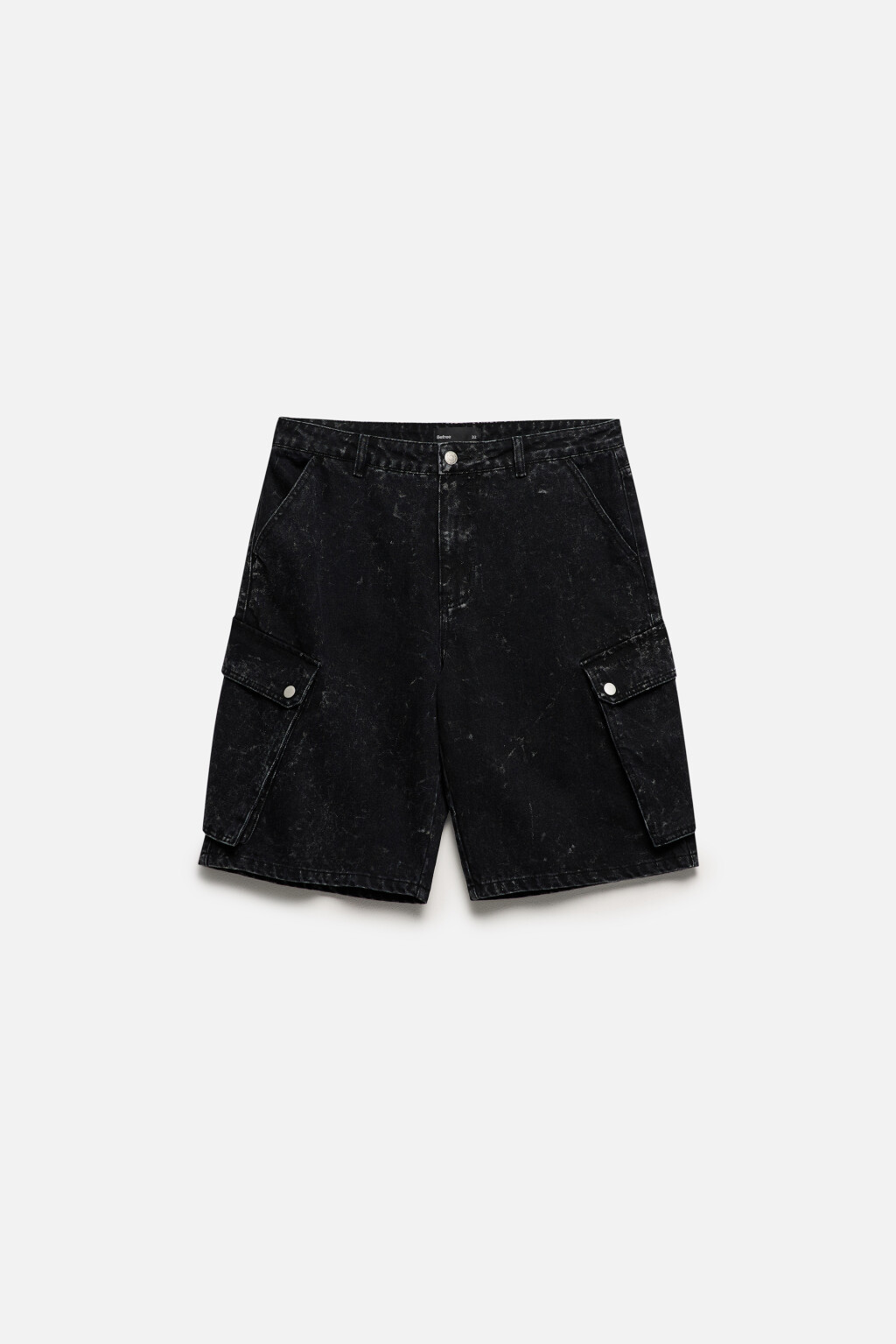 Шорты-бермуды джинсовые с вареным эффектом - цвет серый - 10