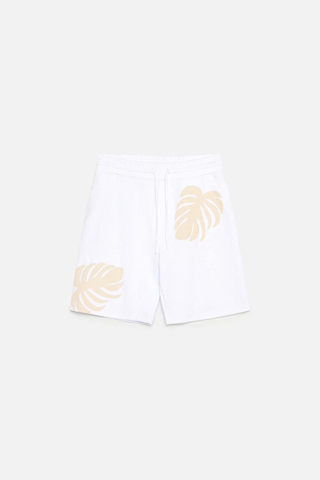 Шорты трикотажные с принтом - цвет белый - 8