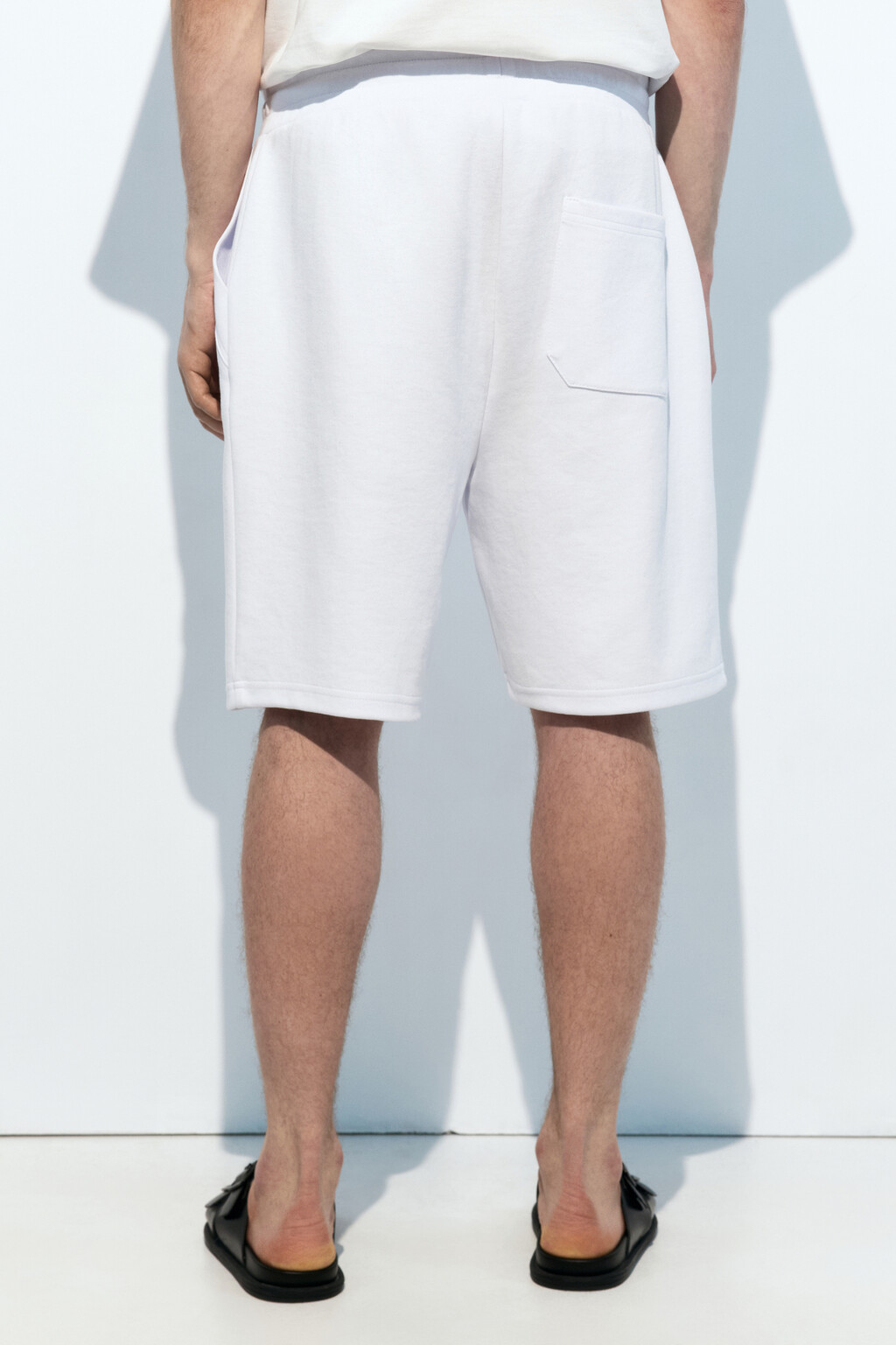 Шорты трикотажные с принтом - цвет белый - 4