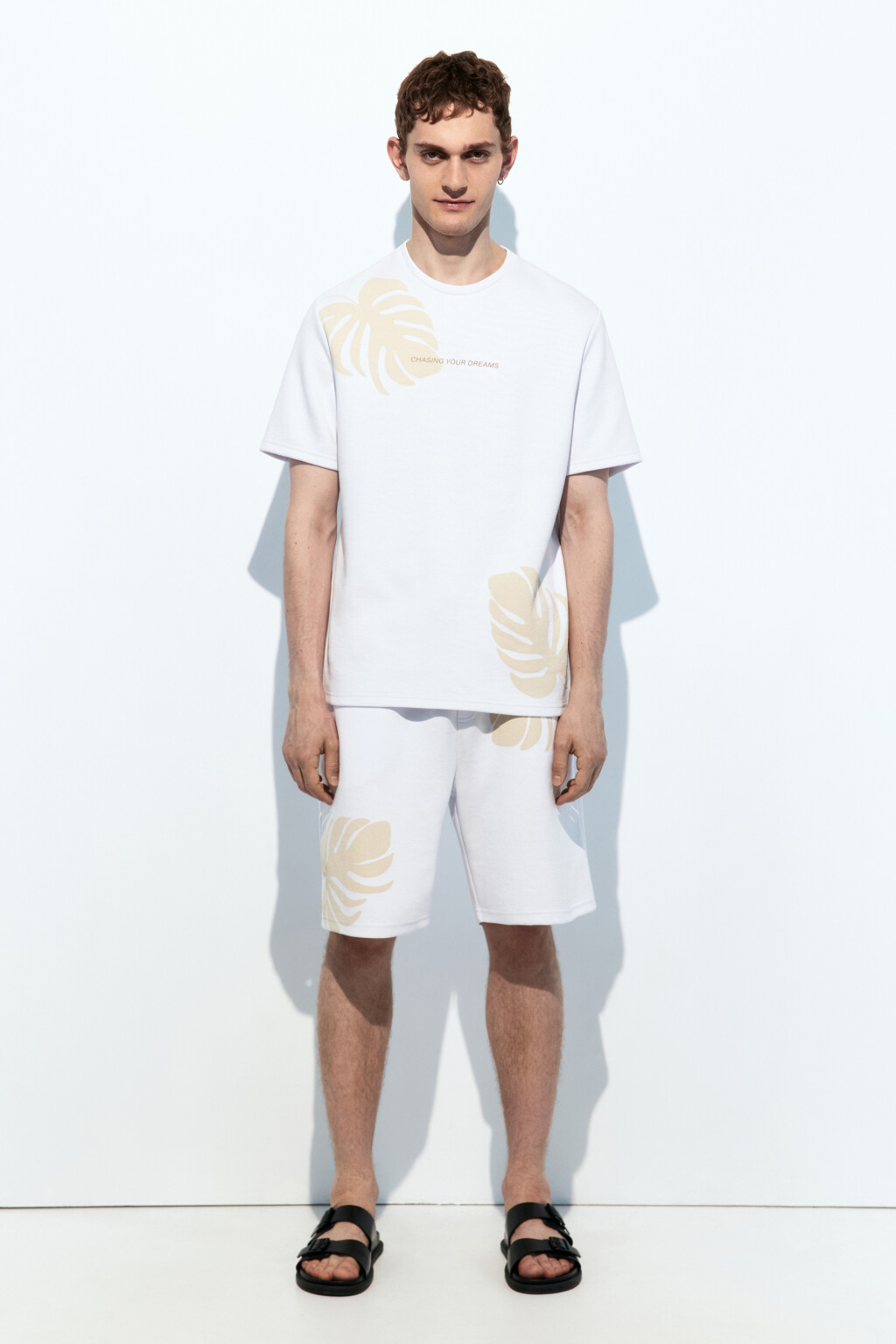 Шорты трикотажные с принтом - цвет белый - 5