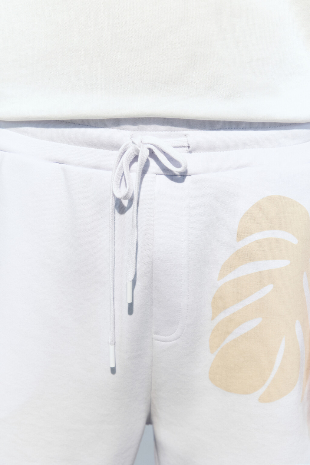 Шорты трикотажные с принтом - цвет белый - 6